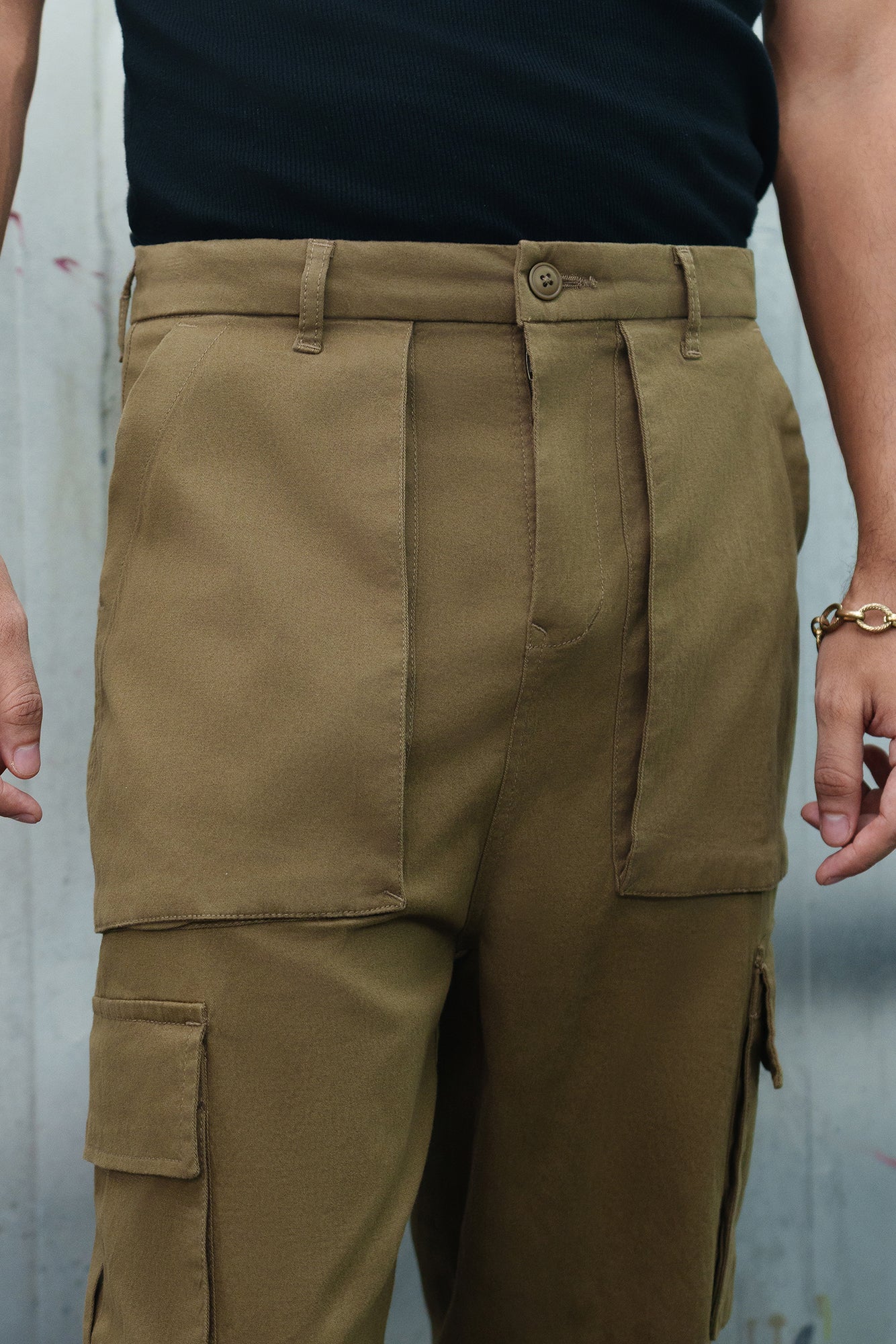 Men's Brown Twill Baggy Cargo