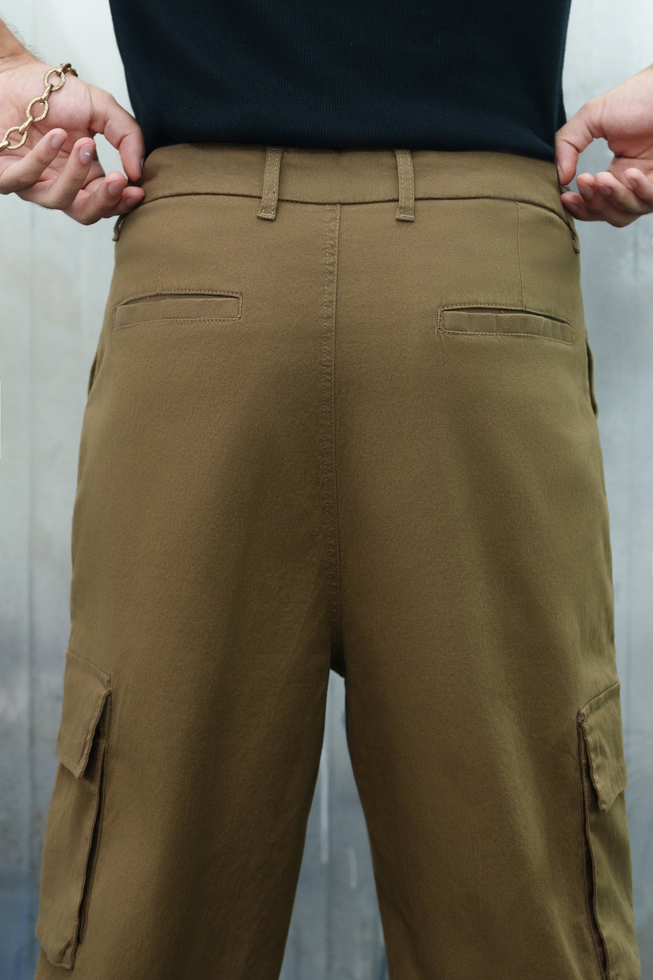 Men's Brown Twill Baggy Cargo