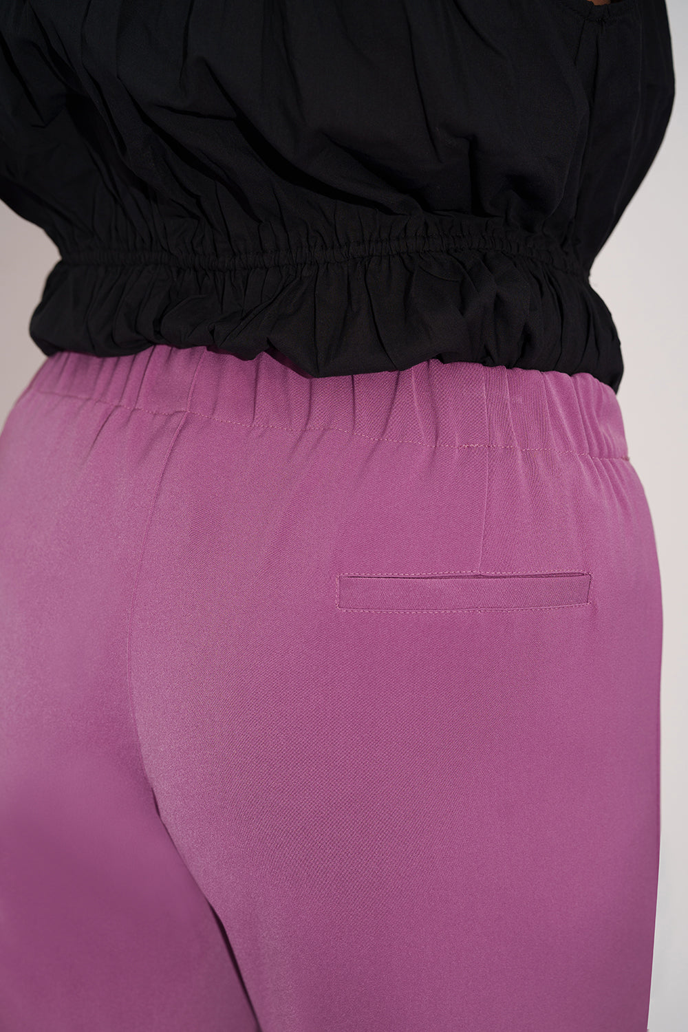 Mauve Taupe Curve Adjustable Hem Korean Pants