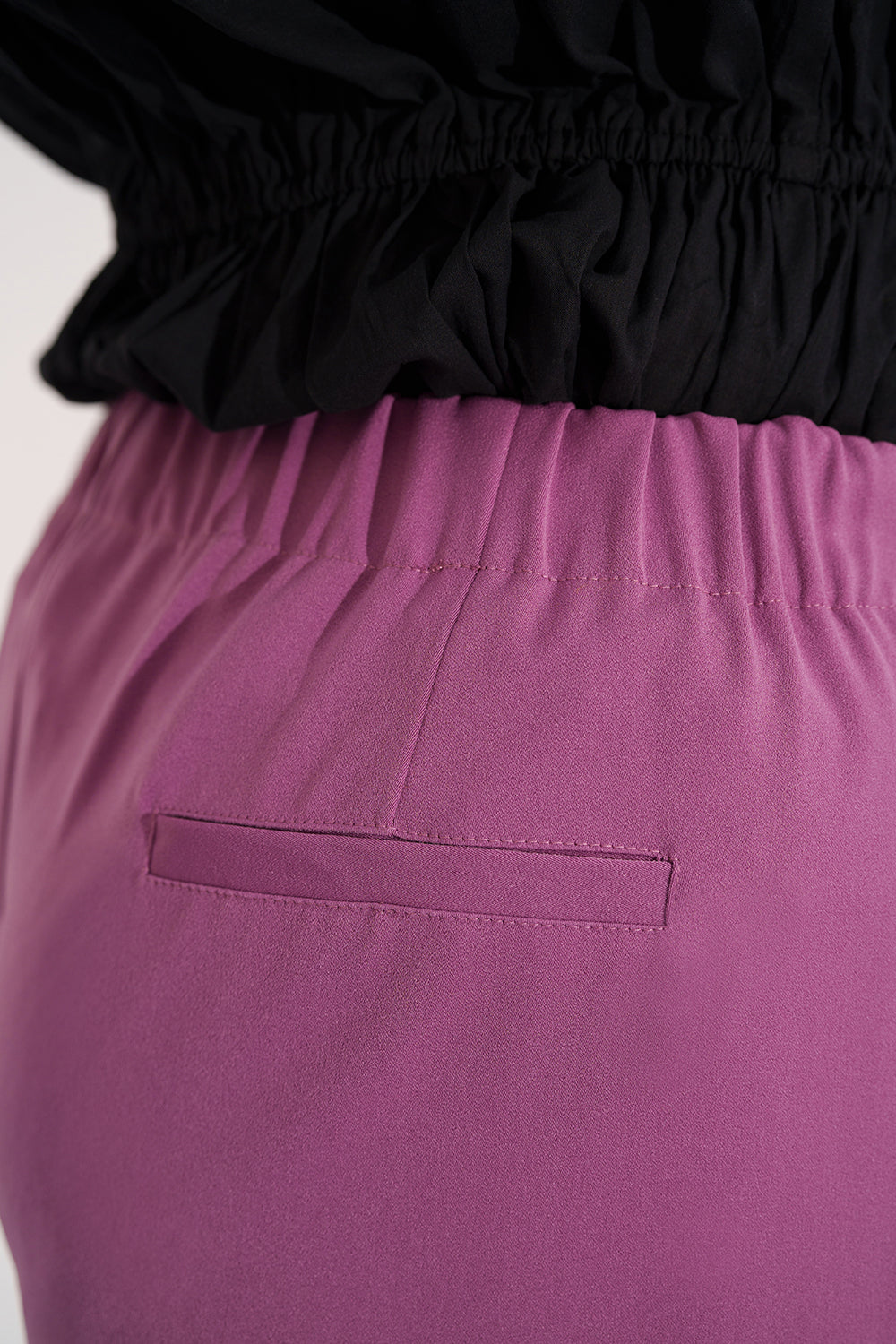 Mauve Taupe Curve Adjustable Hem Korean Pants