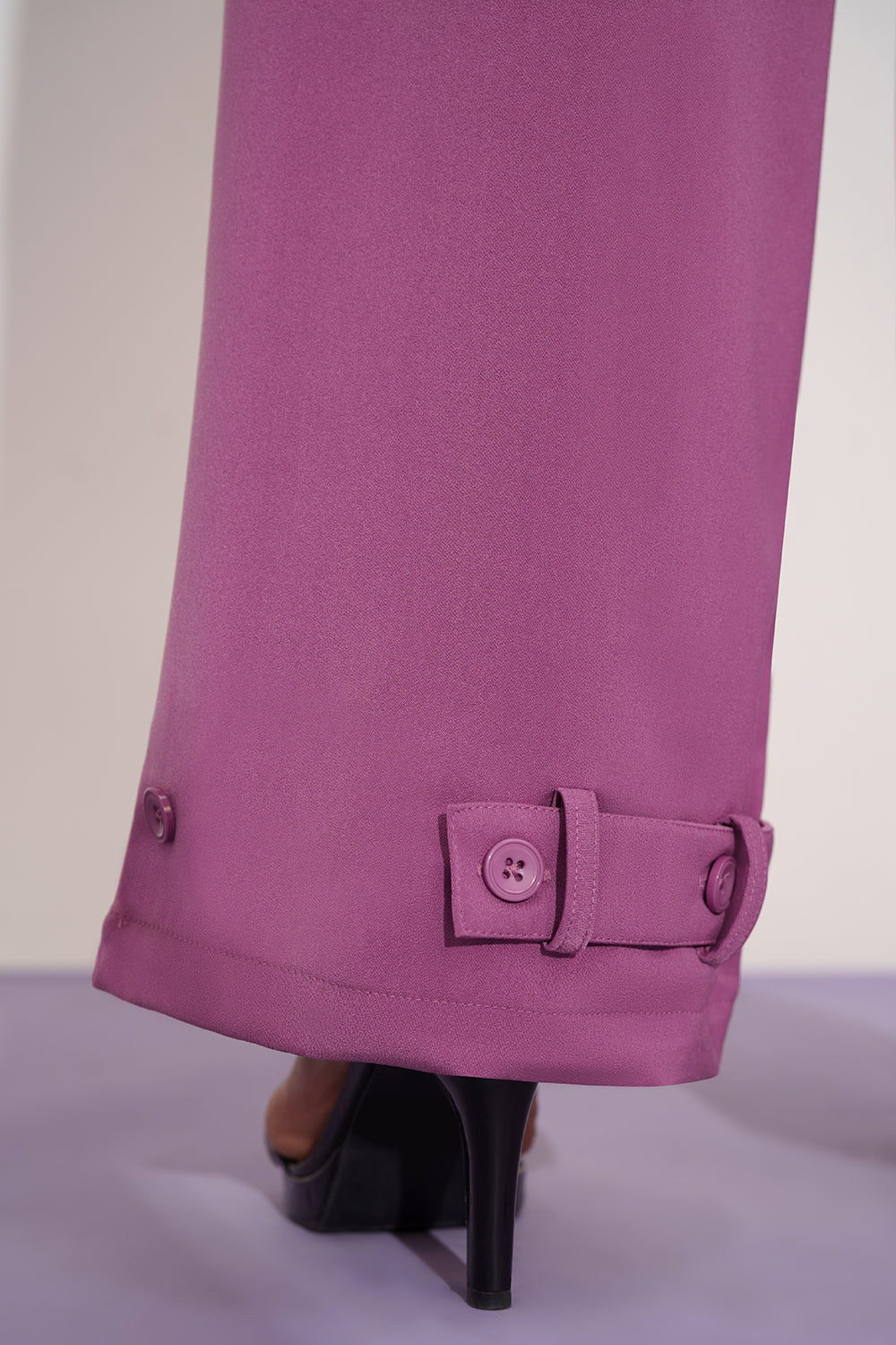 Mauve Taupe Curve Adjustable Hem Korean Pants