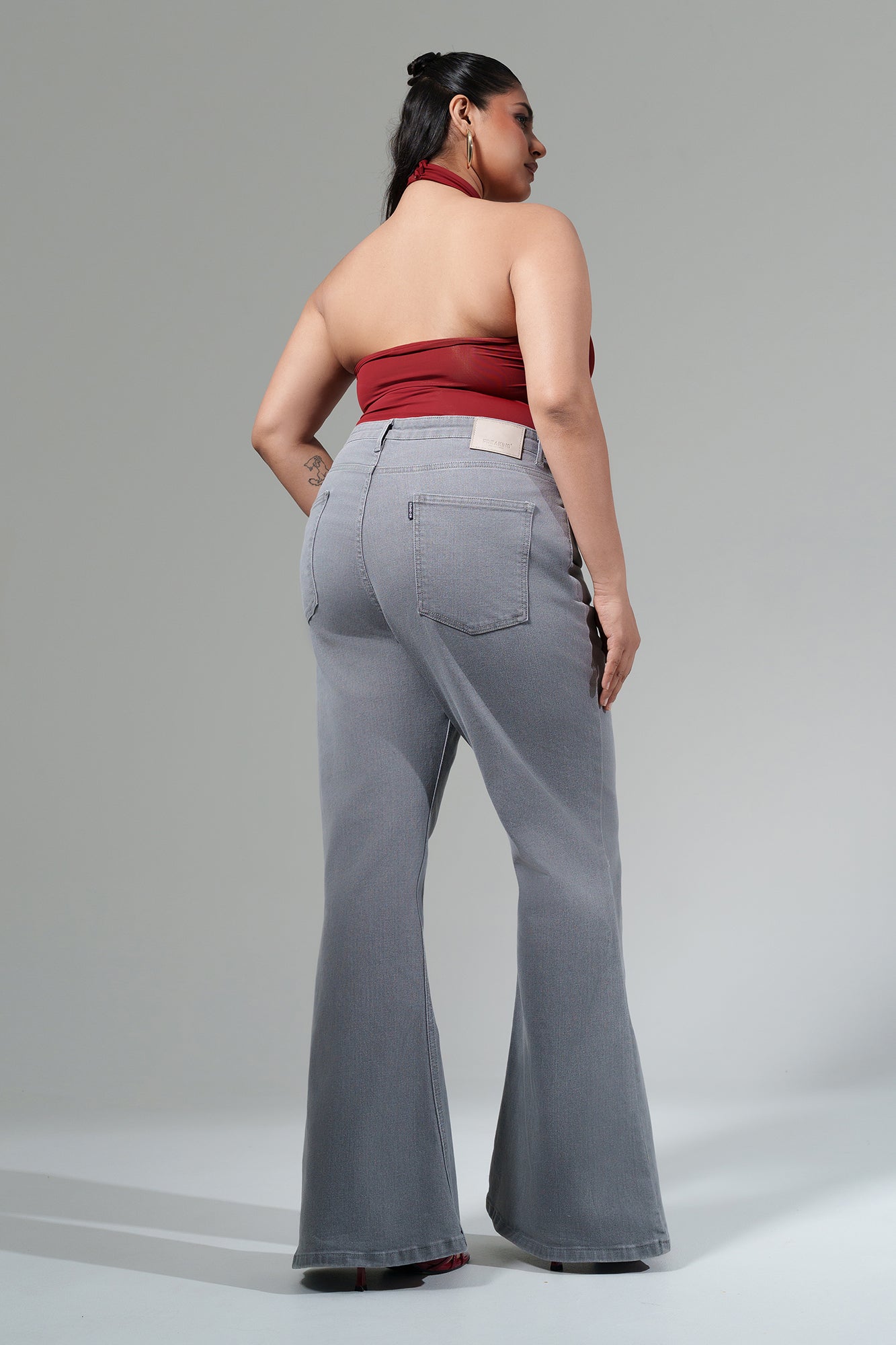 Curve Soft Grey Bootcut Jeans