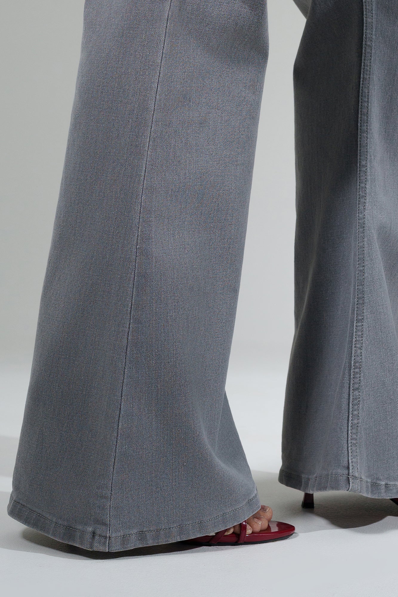 Curve Soft Grey Bootcut Jeans