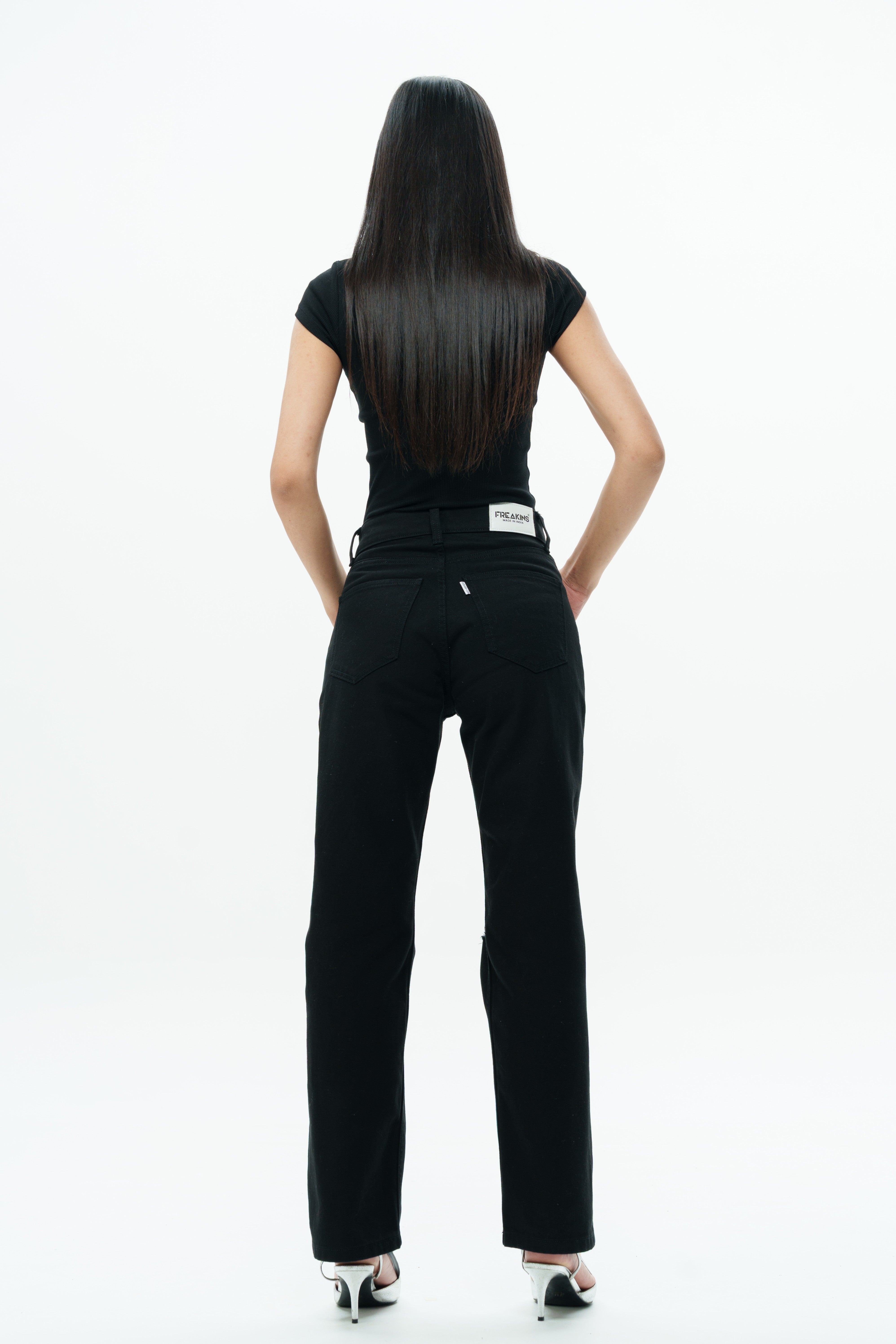 Black Rebel Ripped Straight Jeans