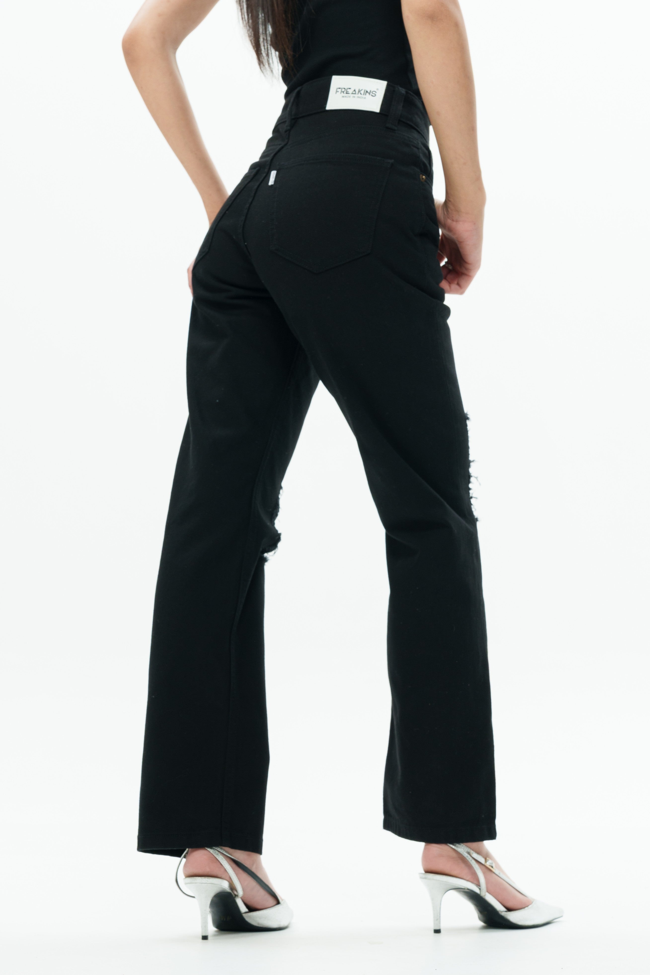 Black Rebel Ripped Straight Jeans