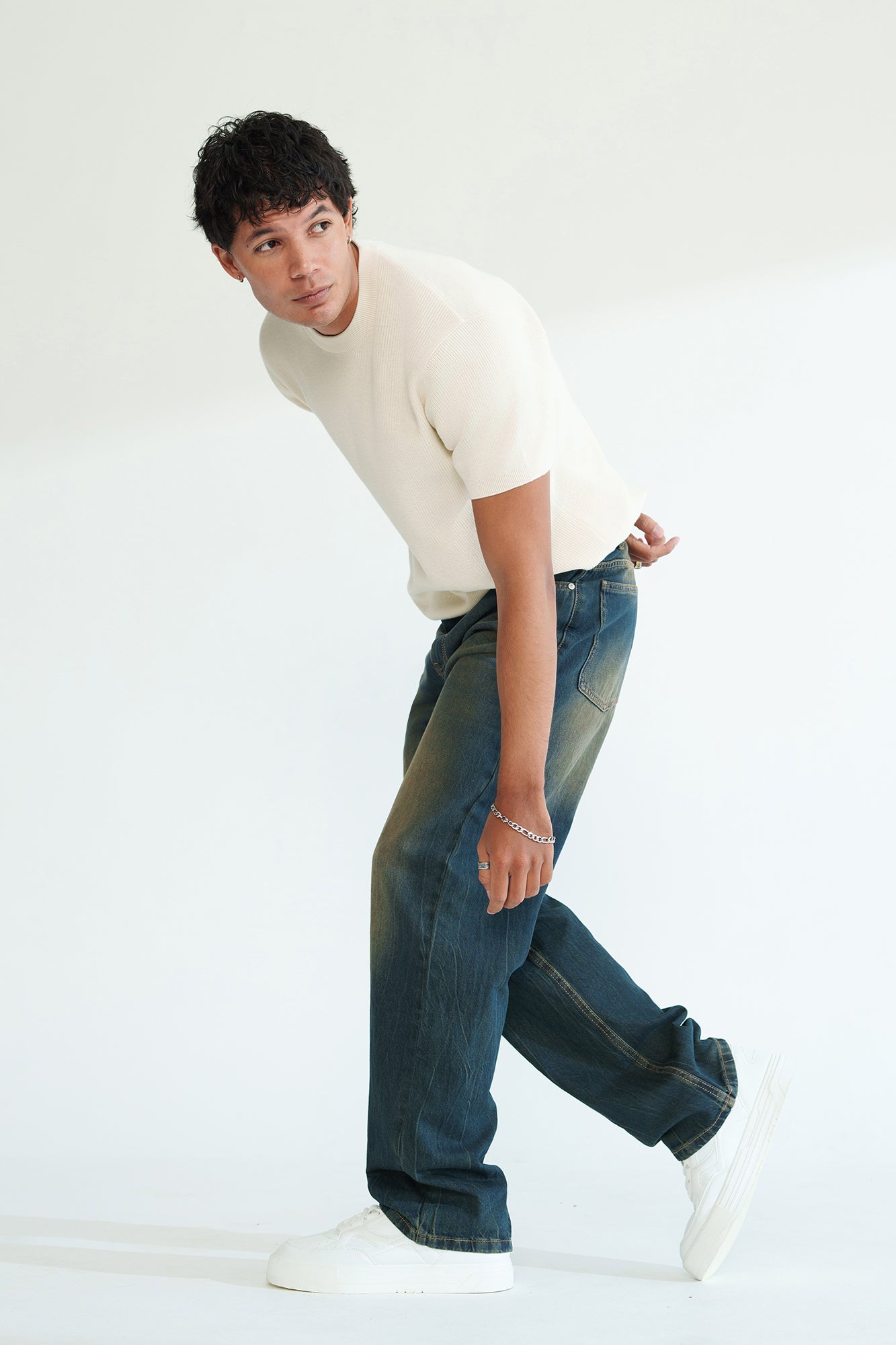 Oak Indigo Men's Baggy Straight Jeans