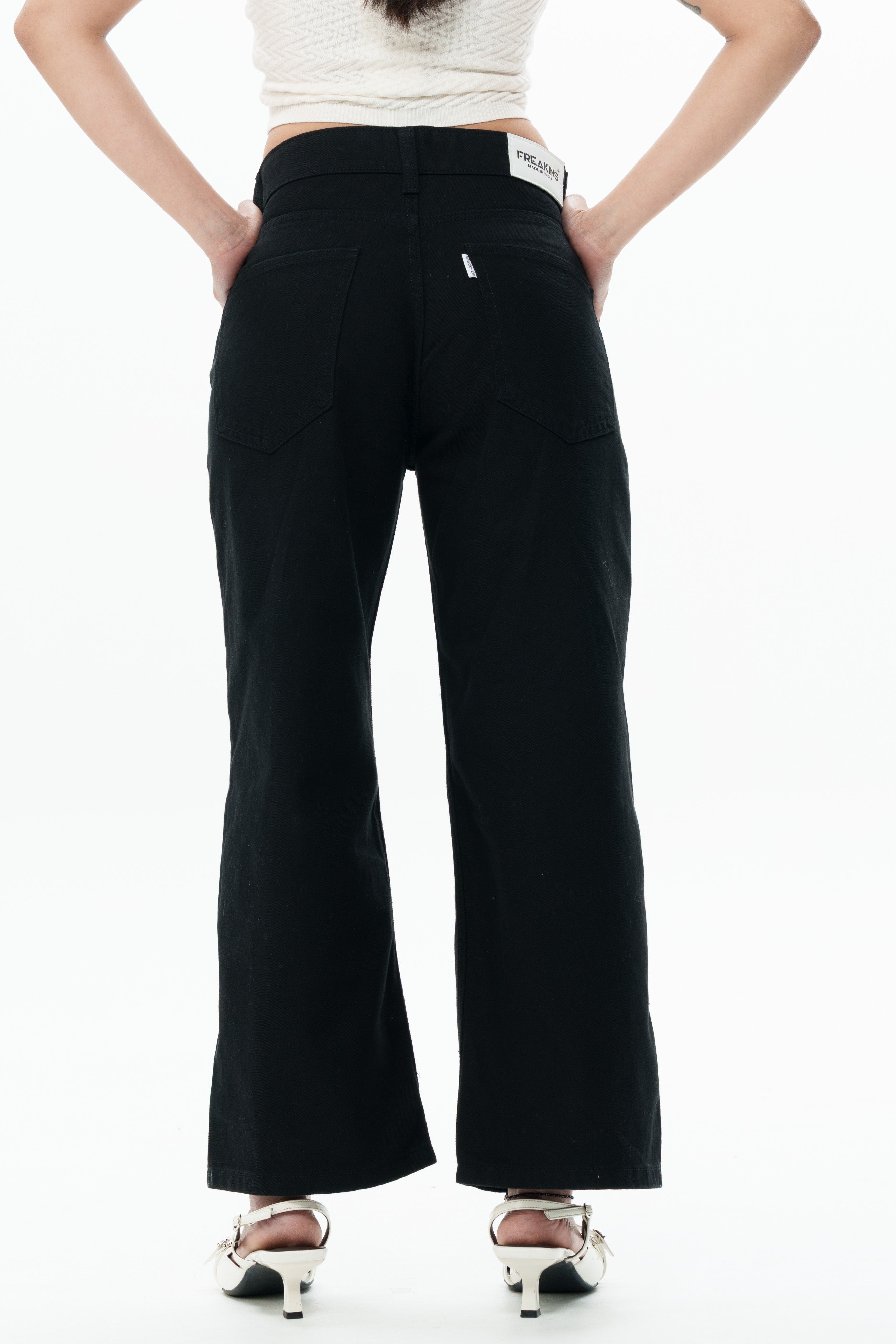 Black Void Ripped Cropped Baggy Jeans