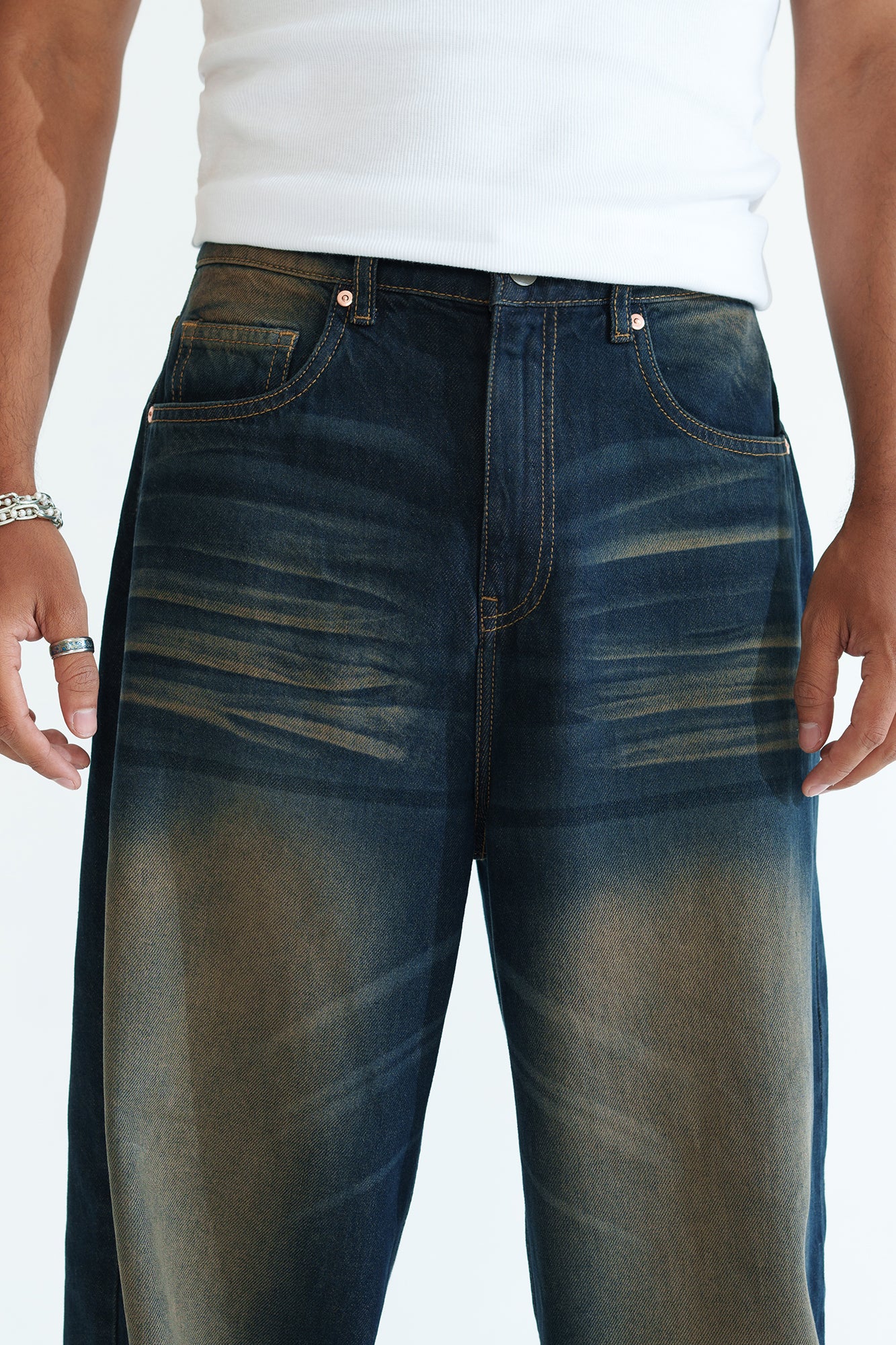 Retro Tint Men's Baggy Straight Jeans