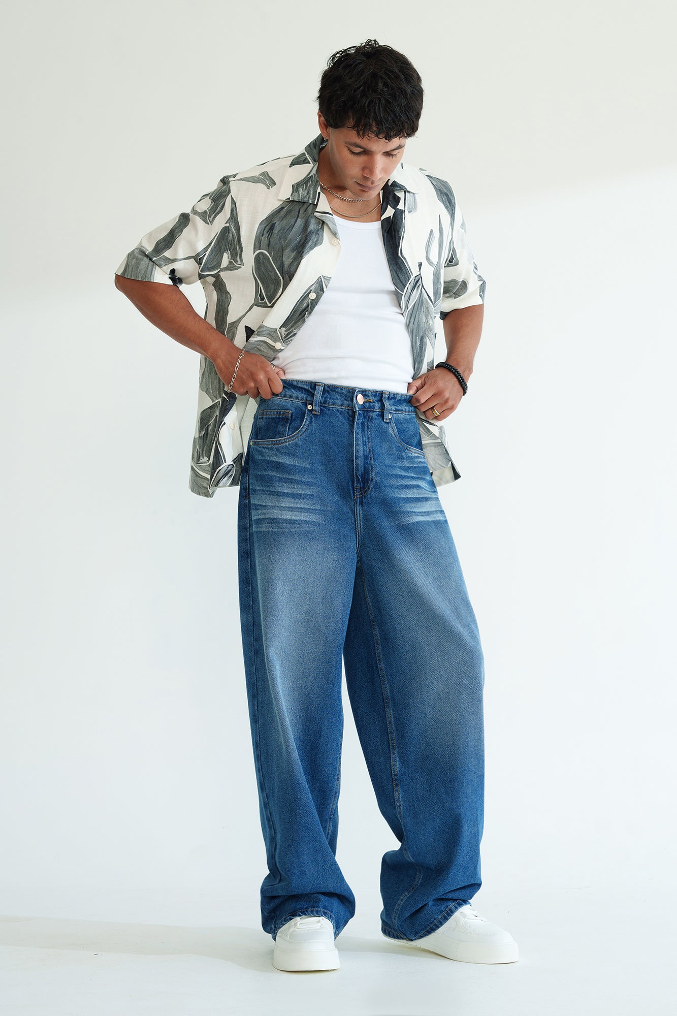 Bright Blue Men's Baggy Straight Jeans