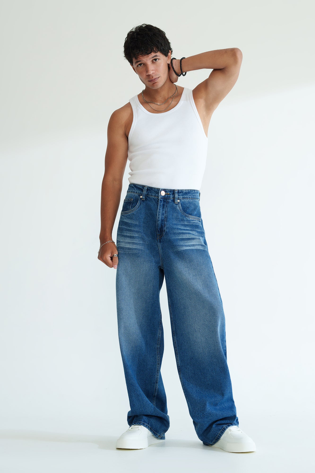 Bright Blue Men's Baggy Straight Jeans