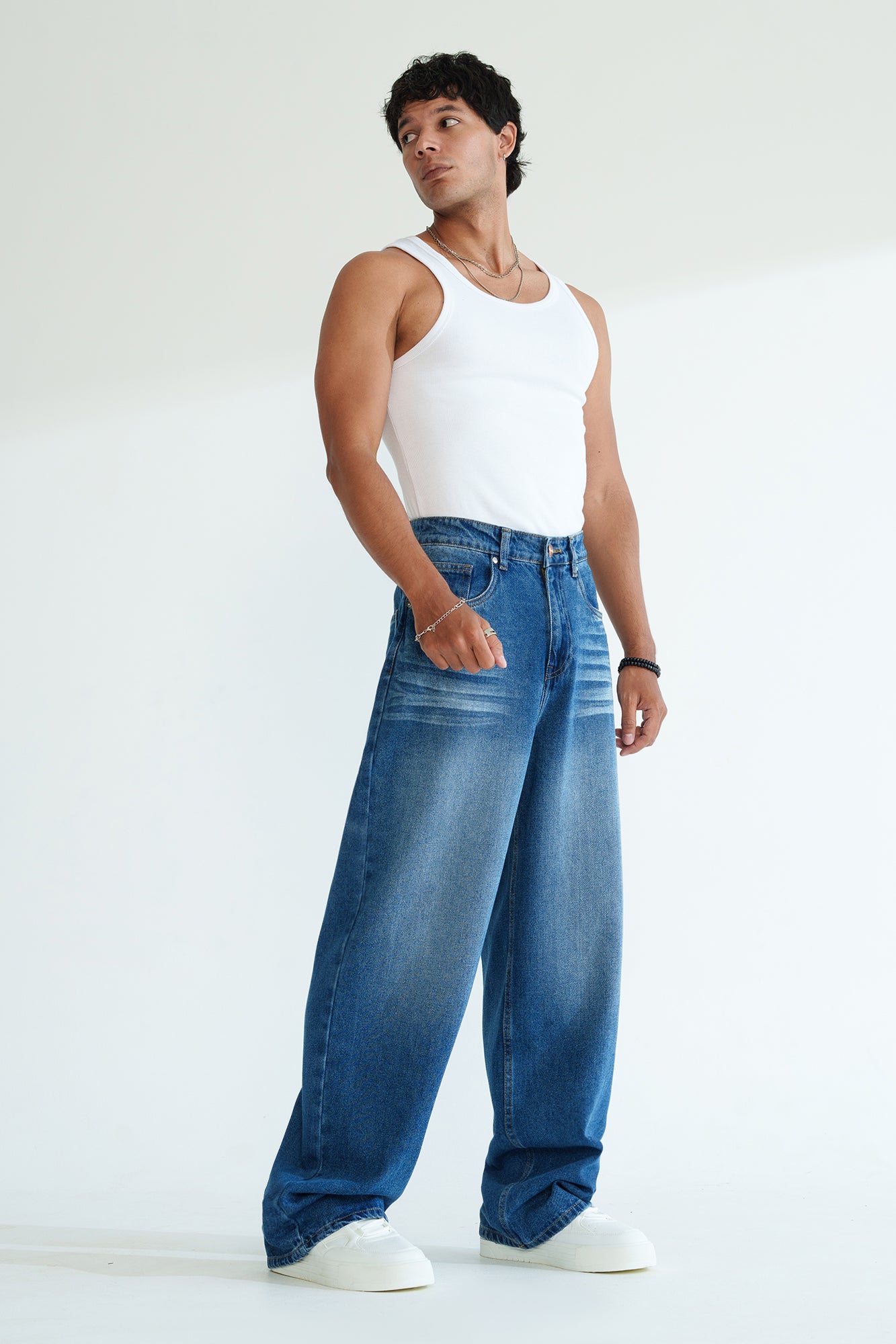 Bright Blue Men's Baggy Straight Jeans