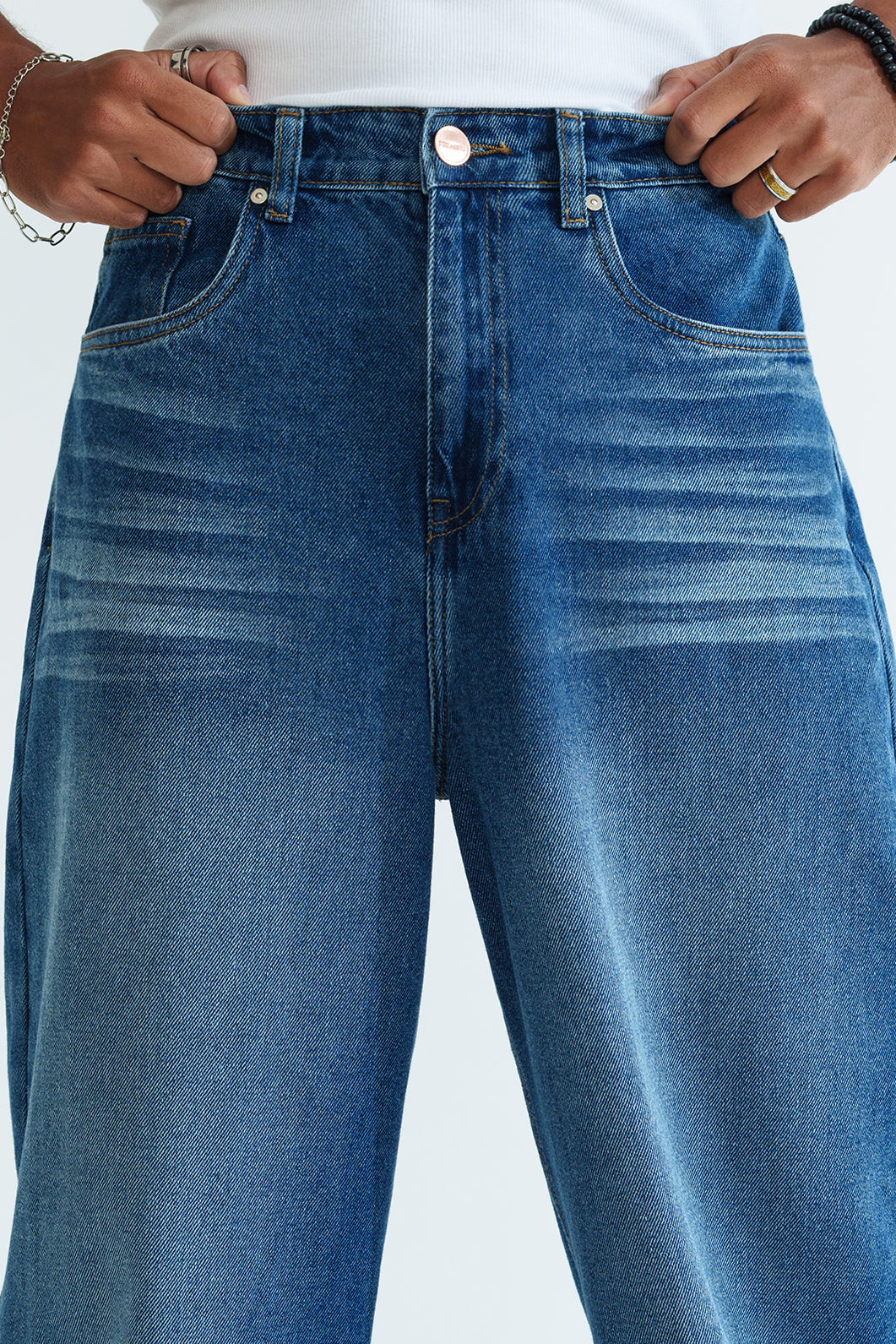 Bright Blue Men's Baggy Straight Jeans