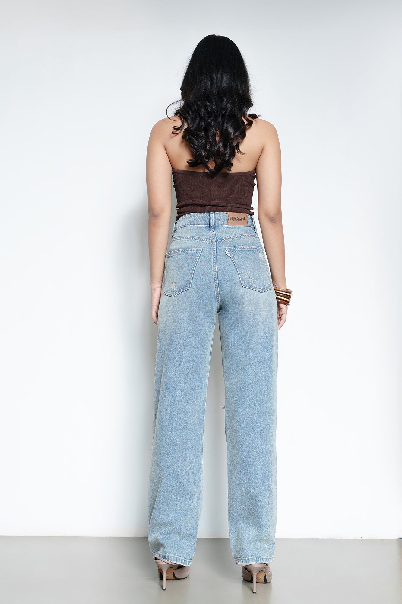 Easy Blue Distressed Women's Straight Jeans