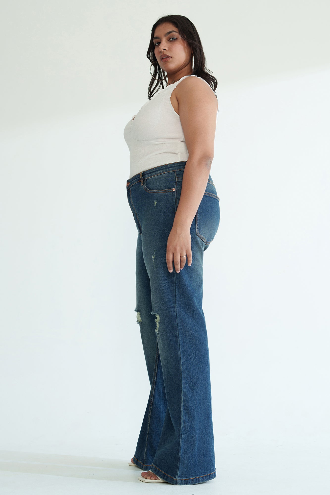 Curve Vintage Blue Stretch Bootcut Jeans