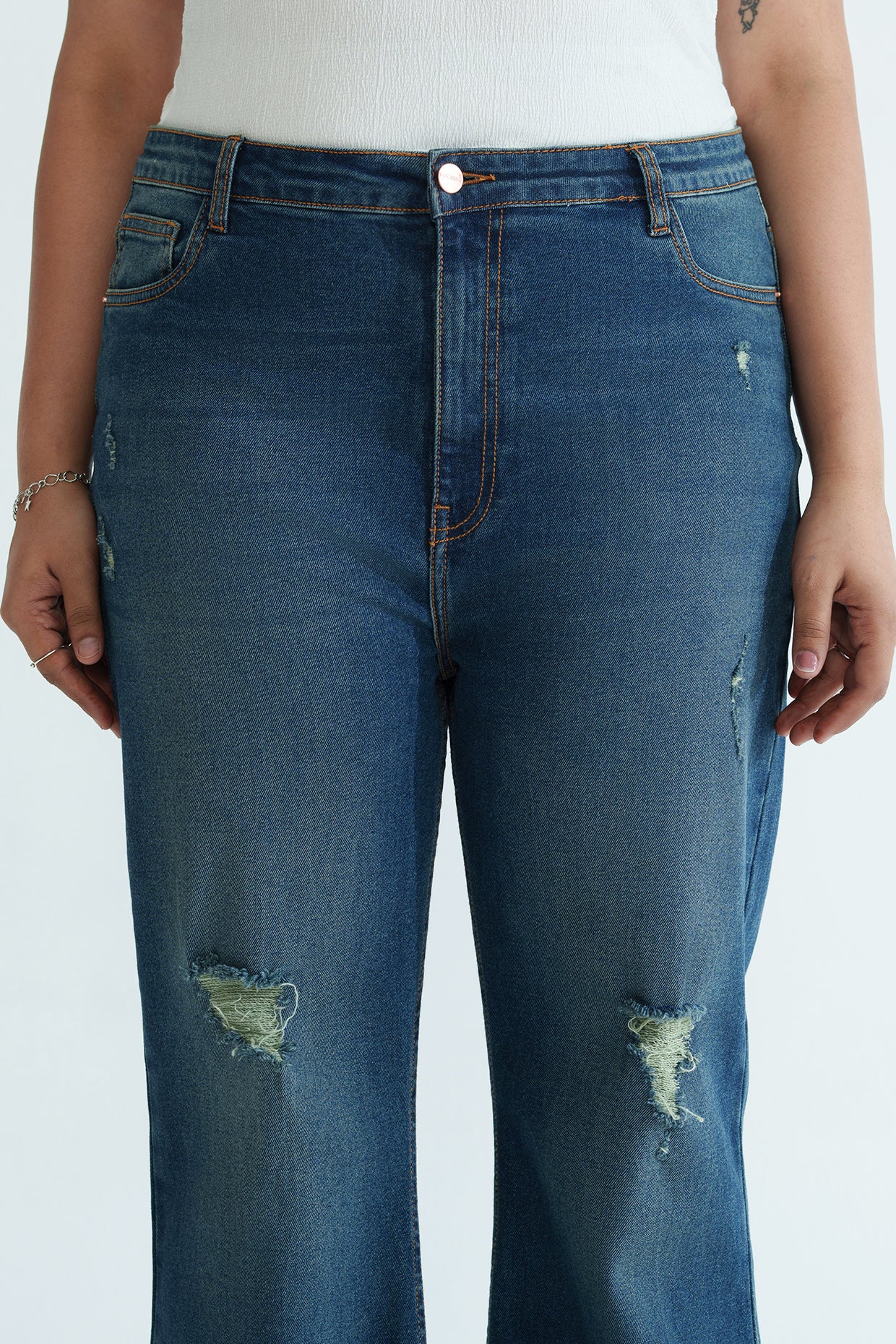 Curve Vintage Blue Stretch Bootcut Jeans