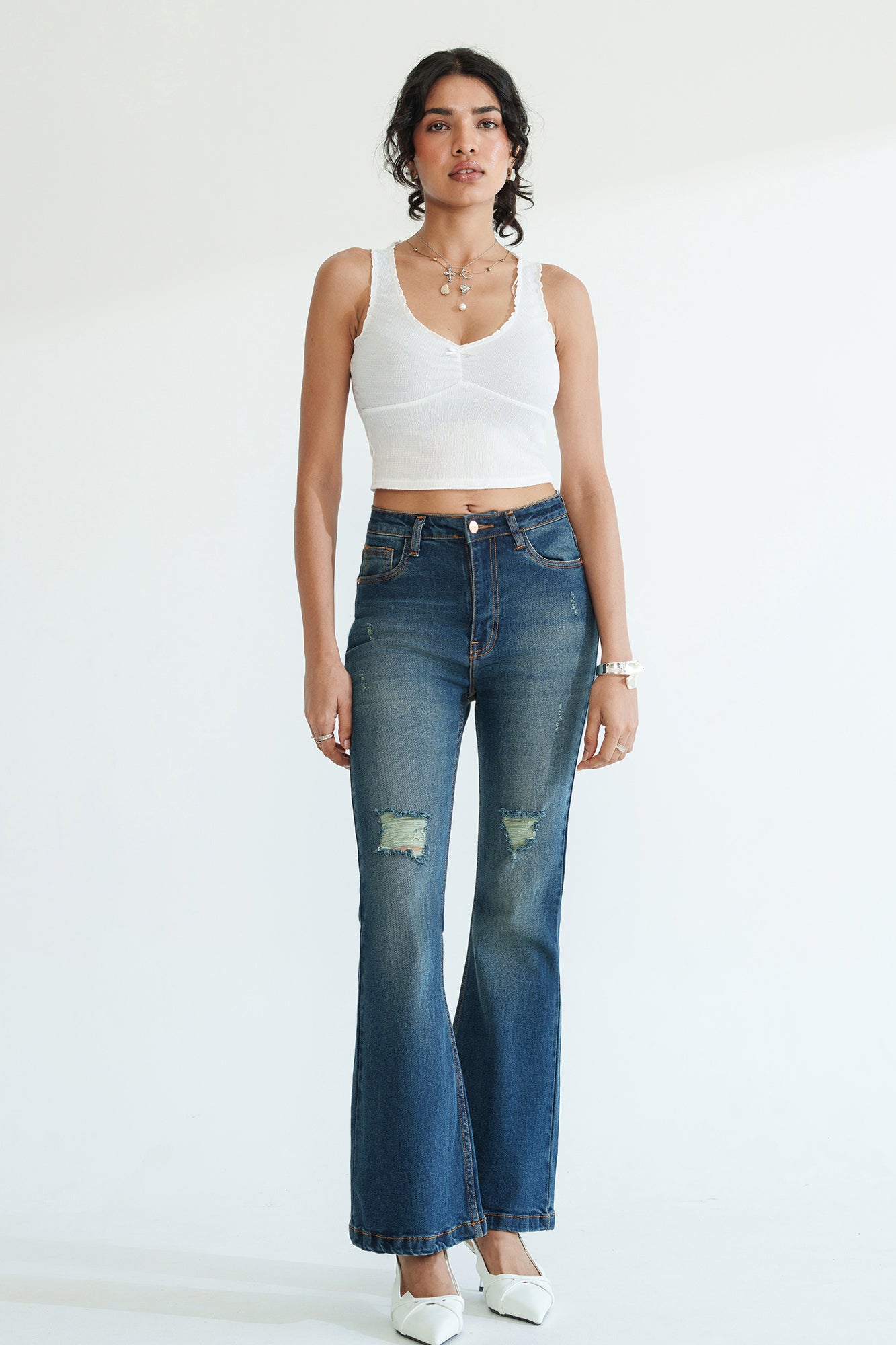 Retro Blue Women's Bootcut Jeans