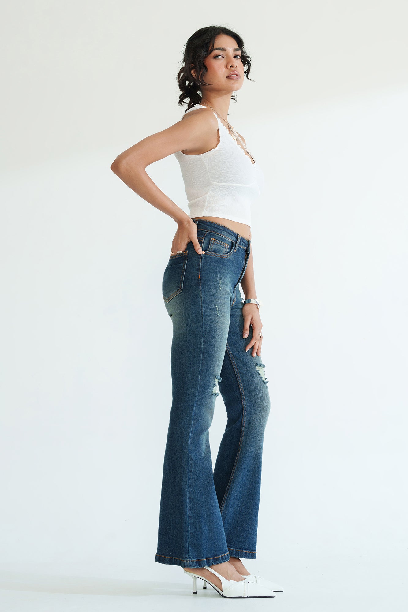 Retro Blue Women's Bootcut Jeans