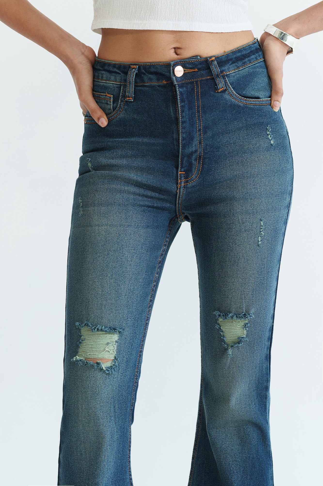 Retro Blue Women's Bootcut Jeans