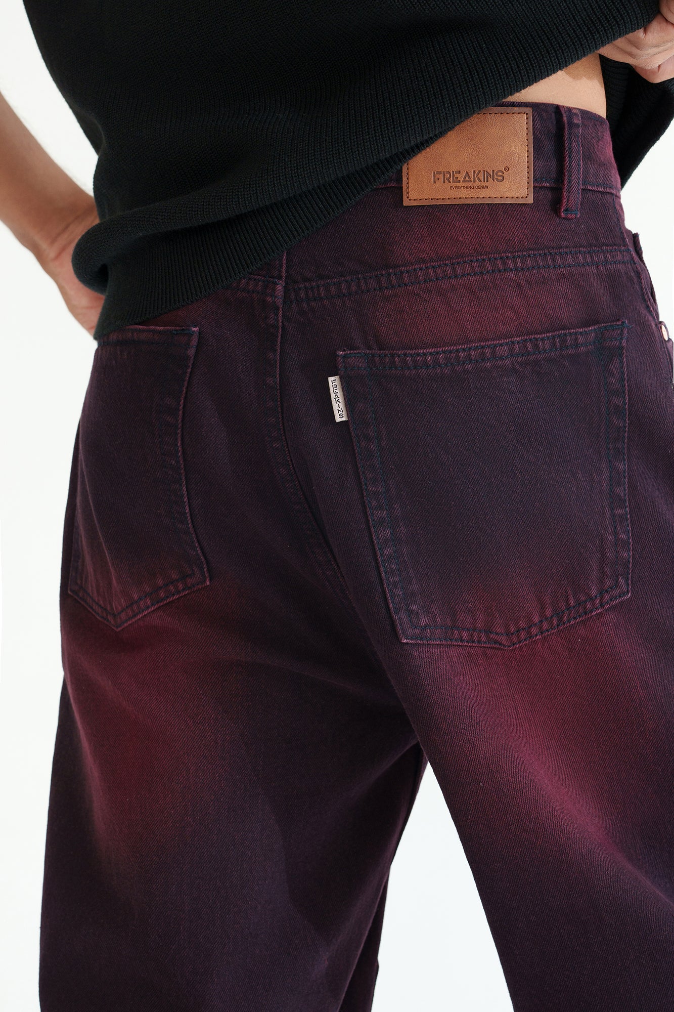 Deep Merlot Men's Baggy Straight Jeans