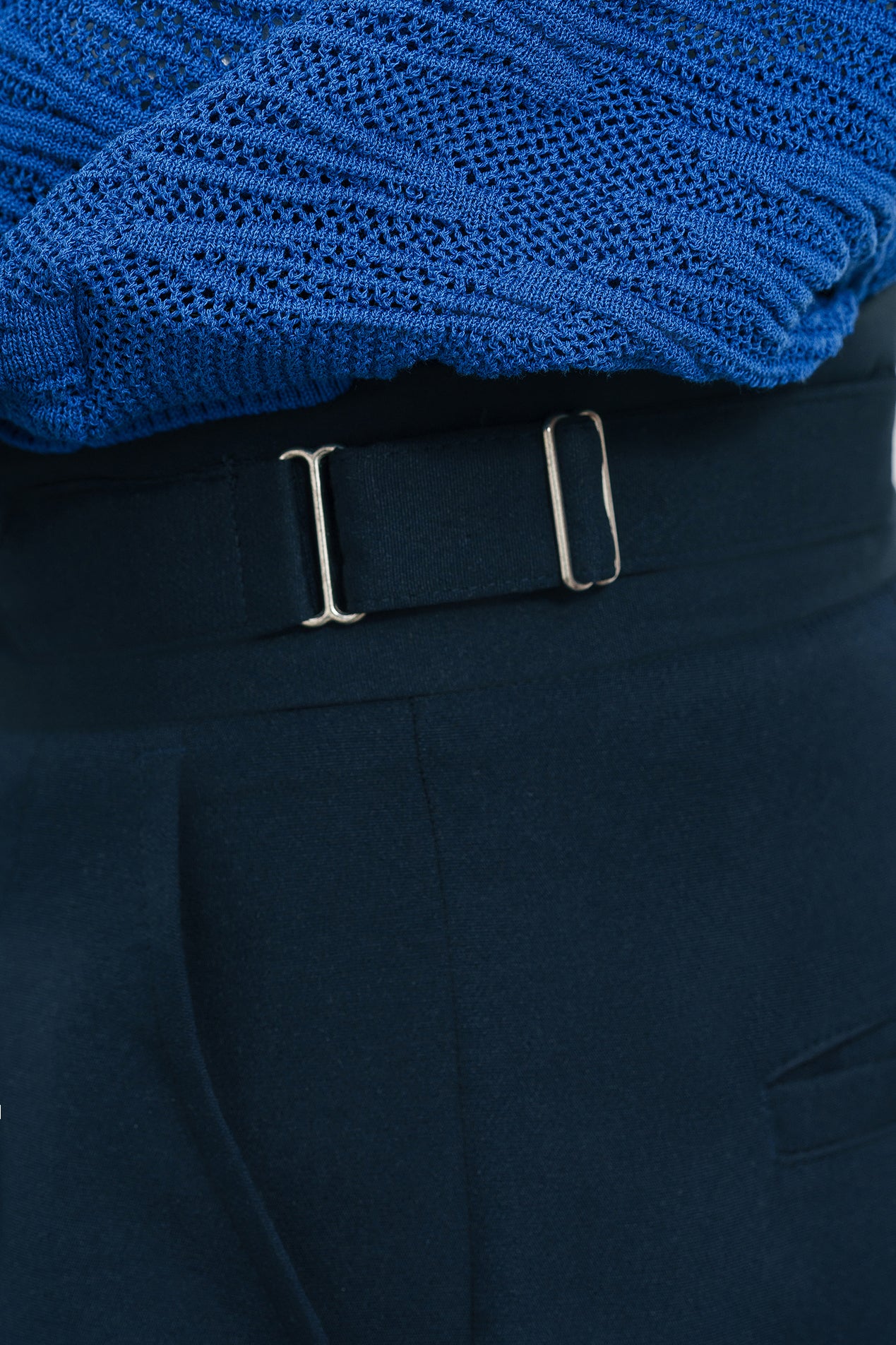 Silent Navy Adjustable Men's Straight Korean Pants