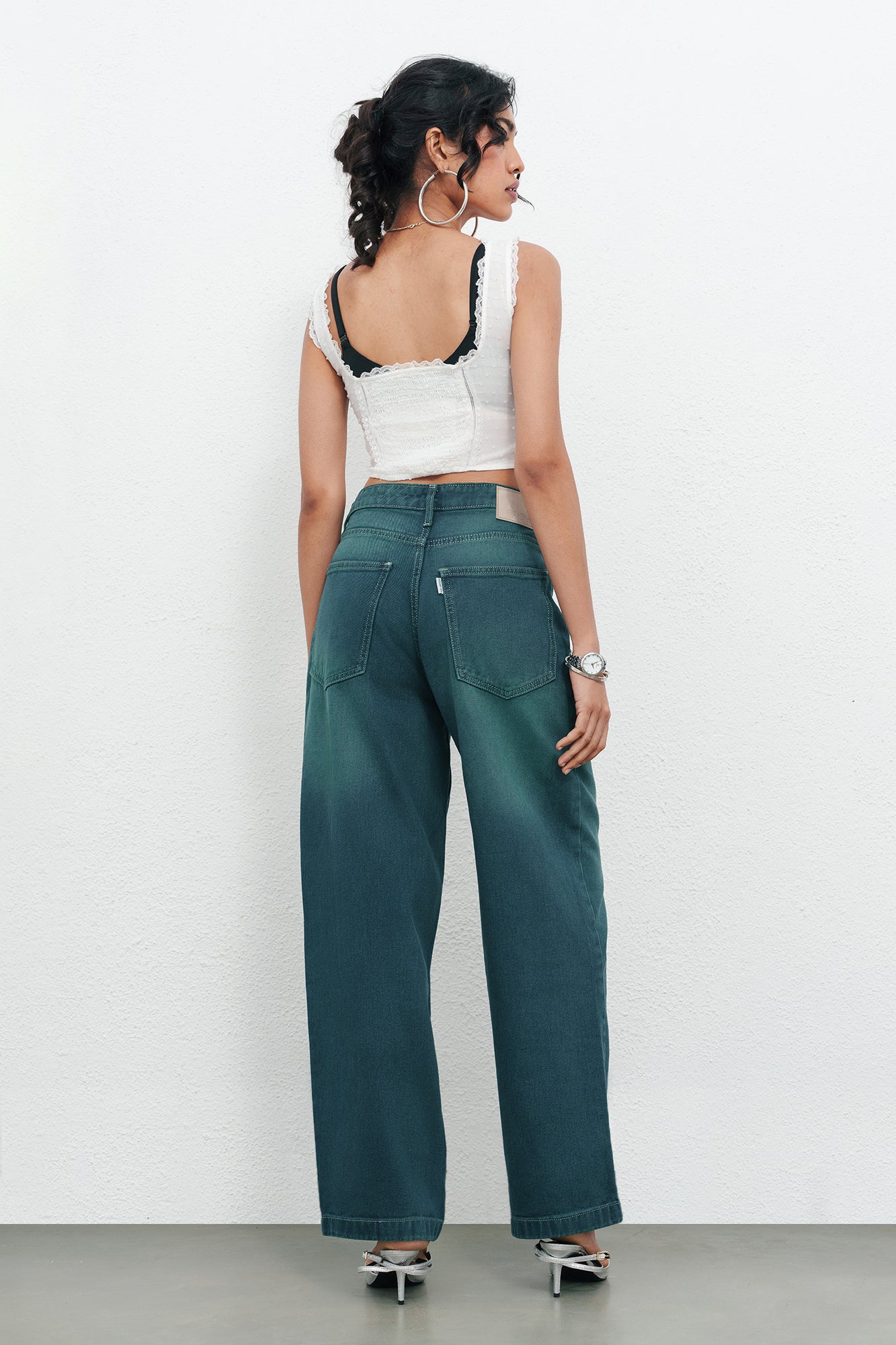 Myst Green Women's Baggy Straight Jeans