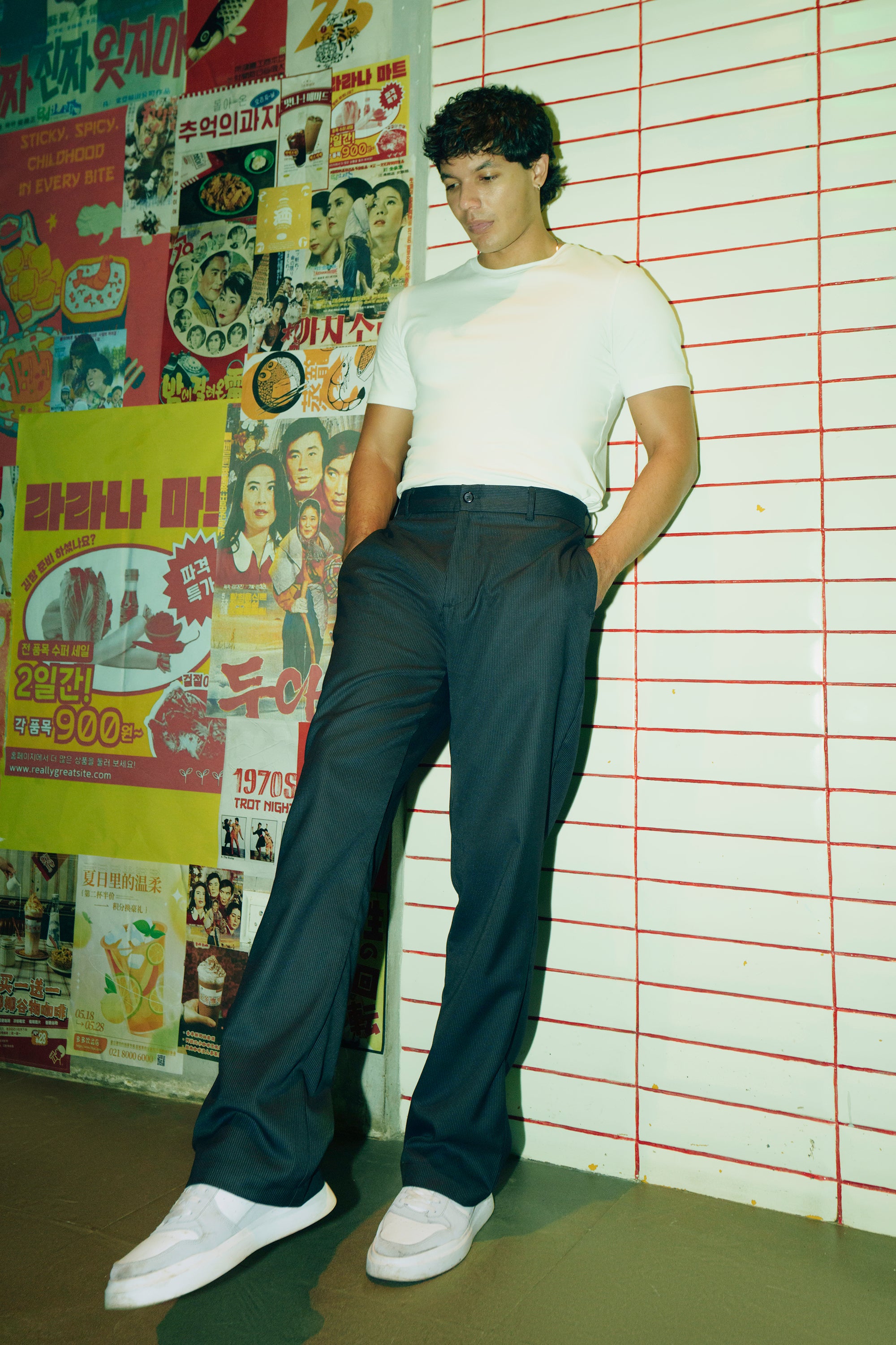 Flint Black Men's Straight Pinstripe Pants