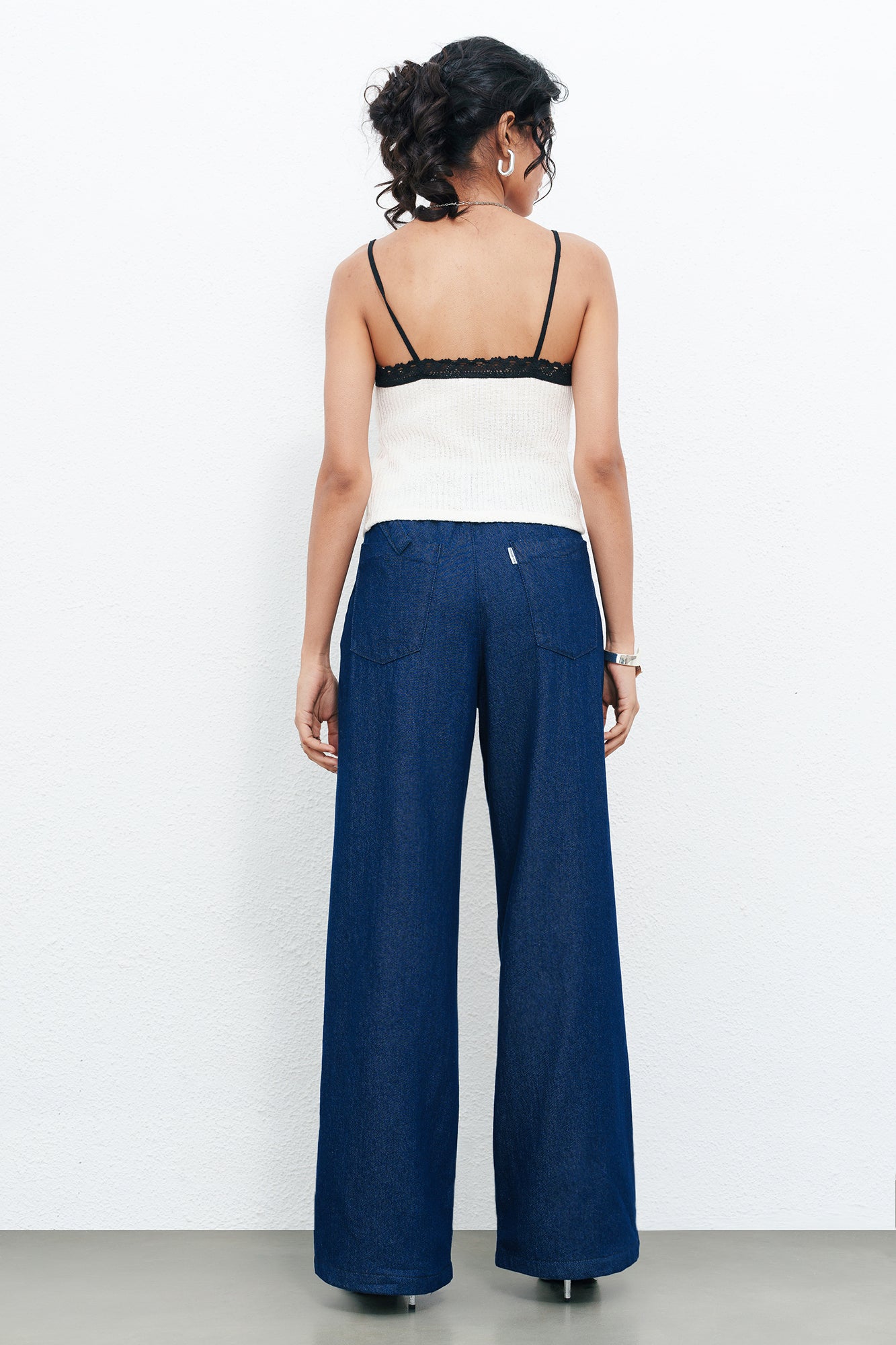 Formal Indigo Belted Women's Straight Jeans