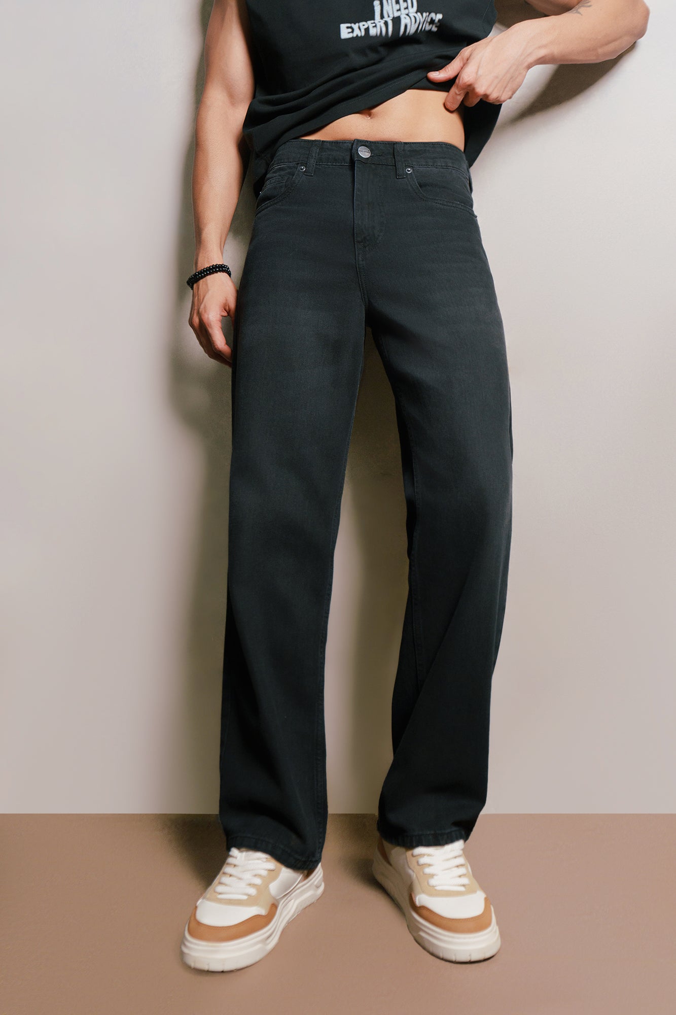 Black Fade Men's Straight Jeans