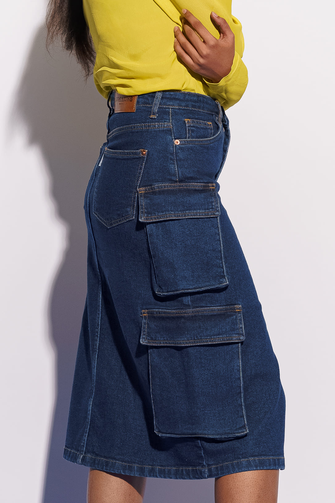 Blue Women's Cargo Bodycon Skirt