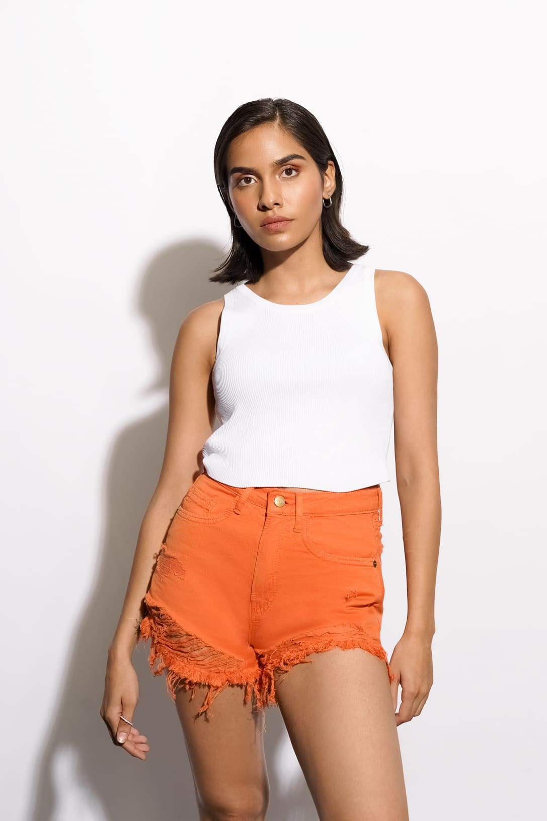 Orange high store waisted shorts