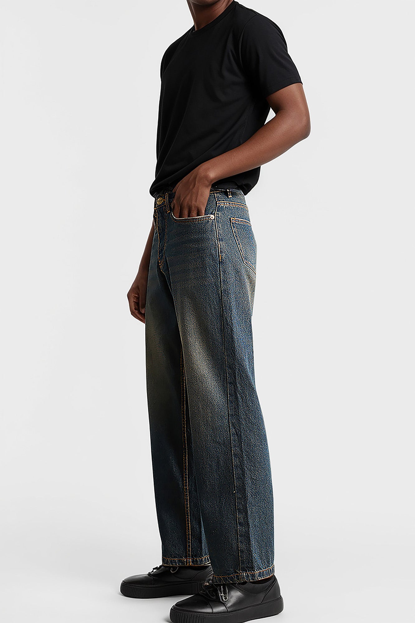 Rustic Blue Men's Straight Jeans