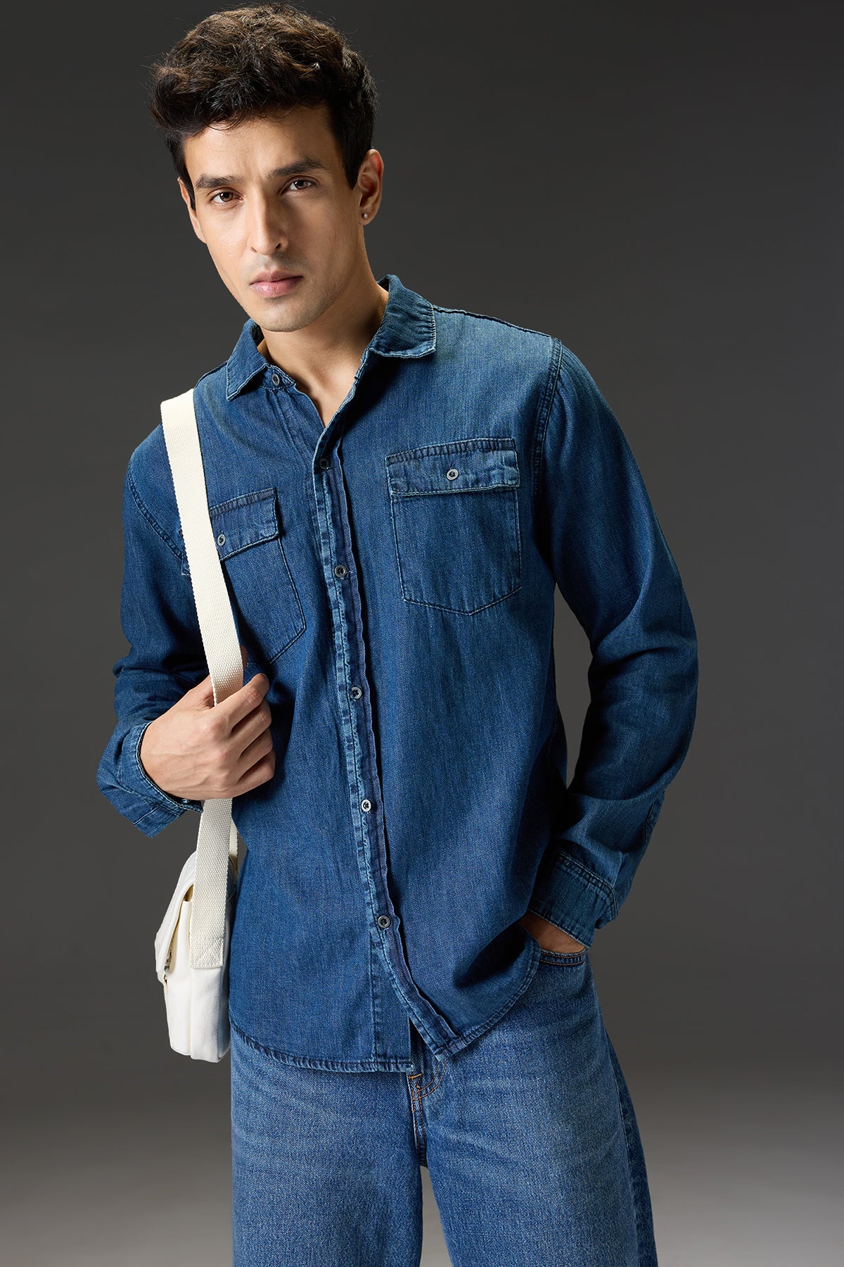 Classic Lightweight Denim Men s Summer Shirt