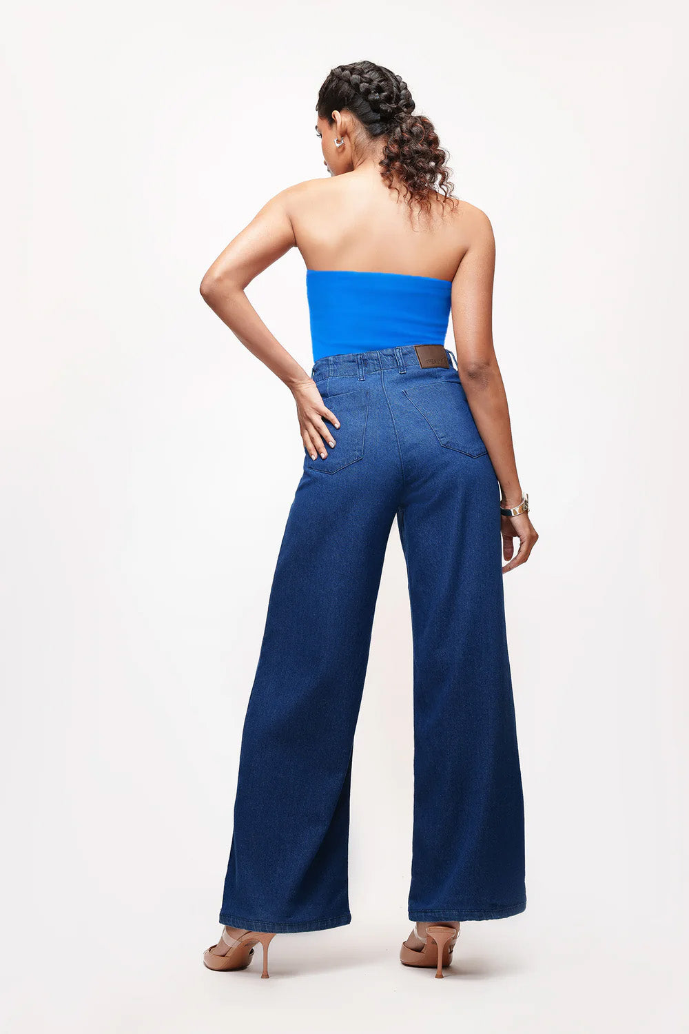 Dark Indigo Pintuck Straight Jeans