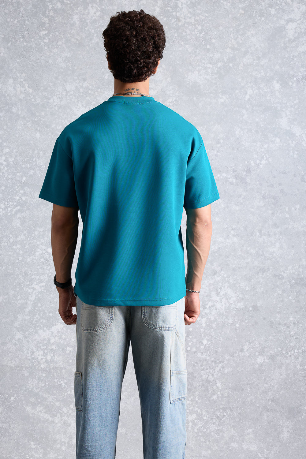 Men's Teal Off Black T-Shirt