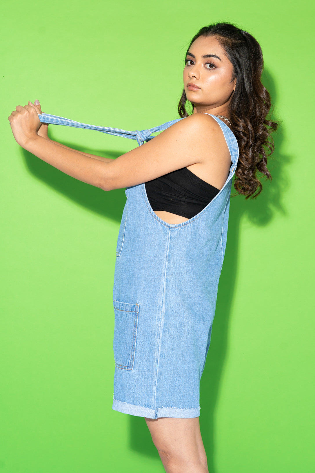 LIGHT BLUE UTILITY ROMPER