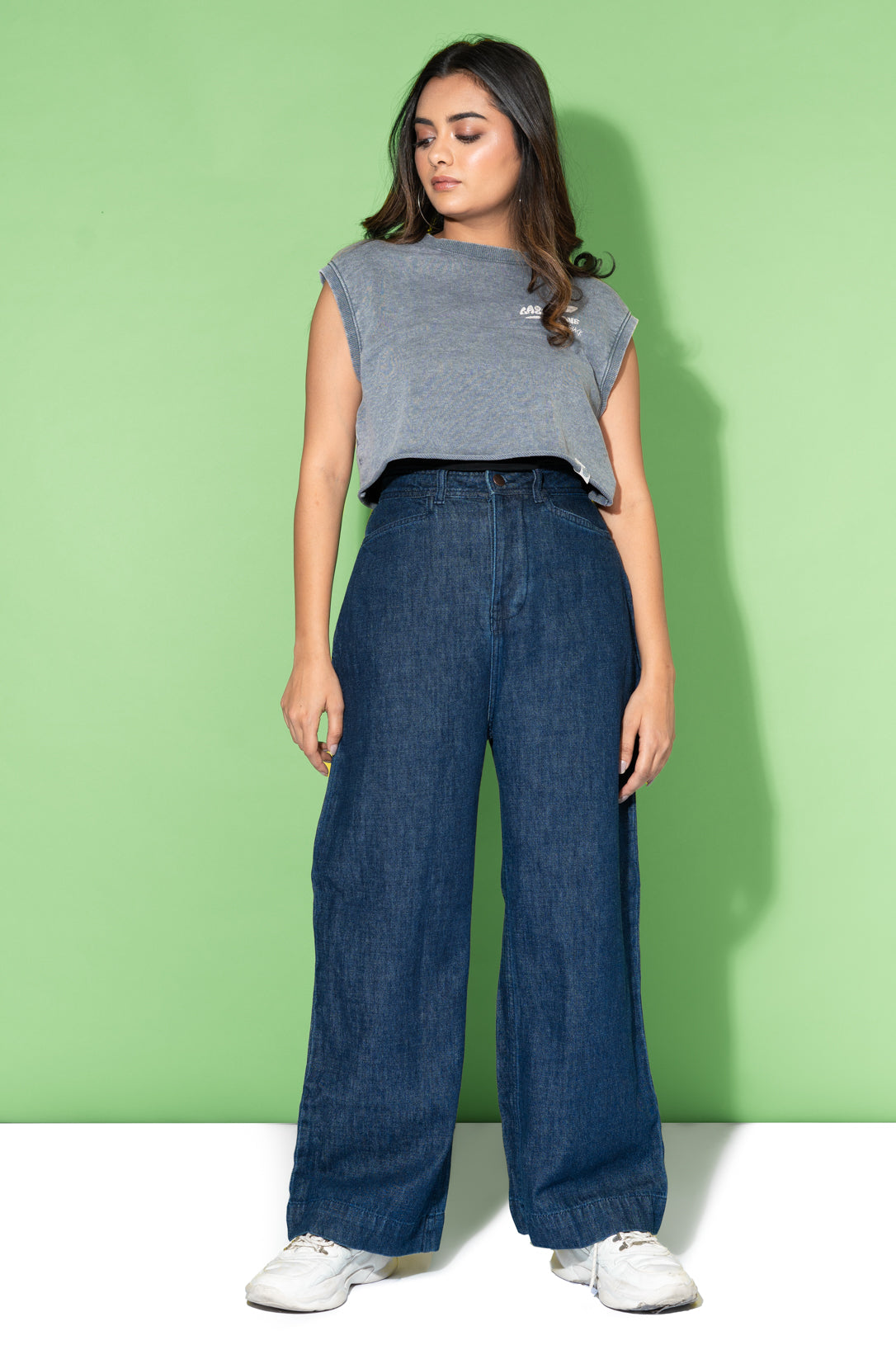 DARK INDIGO WIDE JEANS