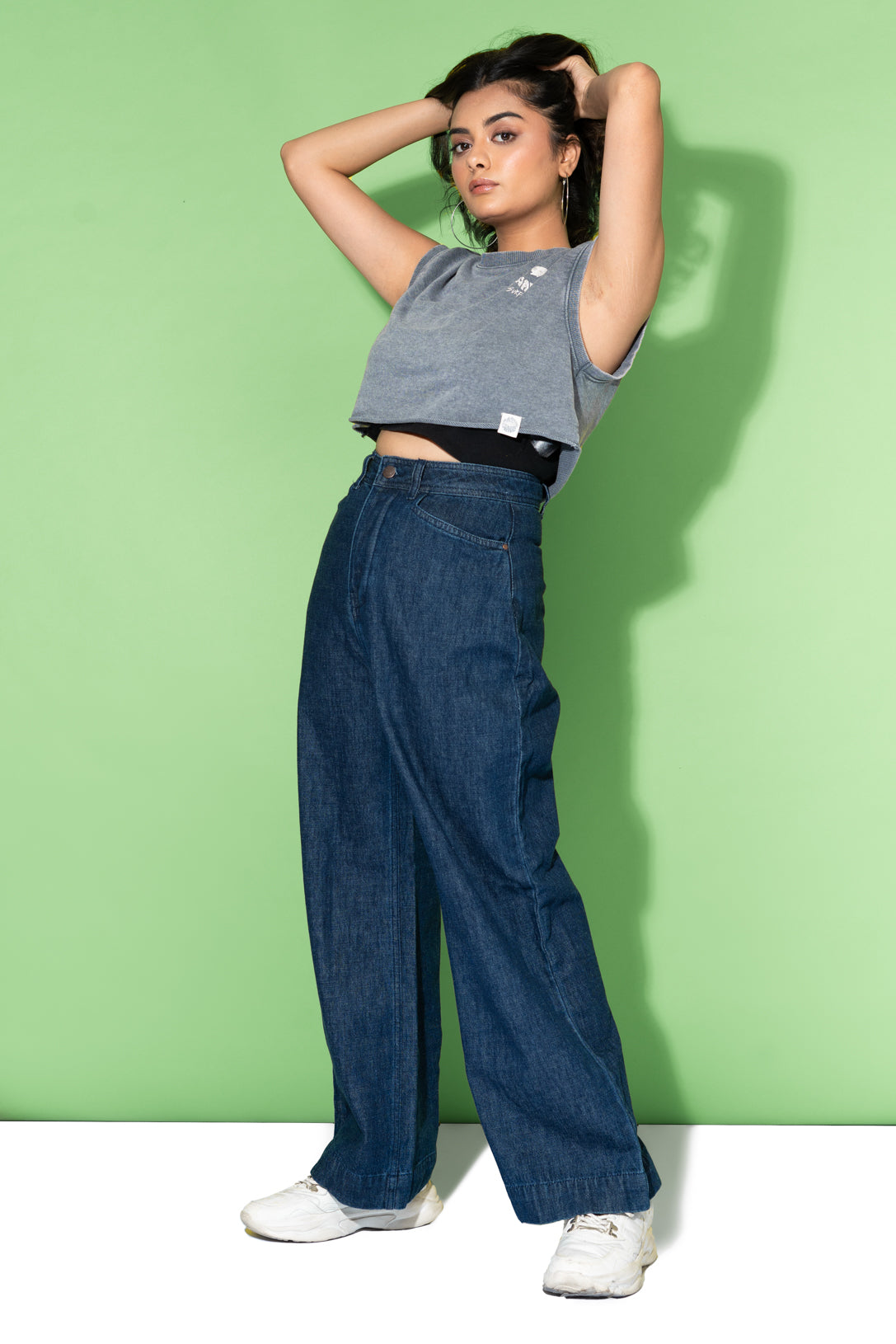 DARK INDIGO WIDE JEANS