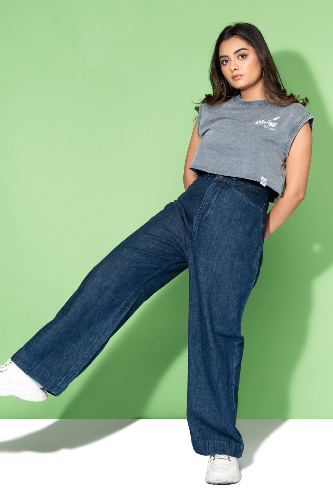 DARK INDIGO WIDE JEANS