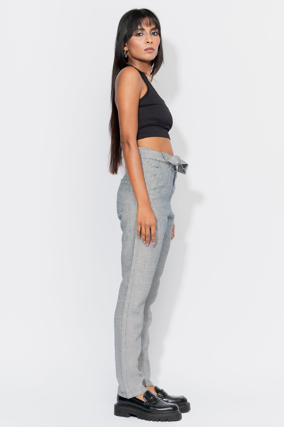 BELTED LINEN PANTS