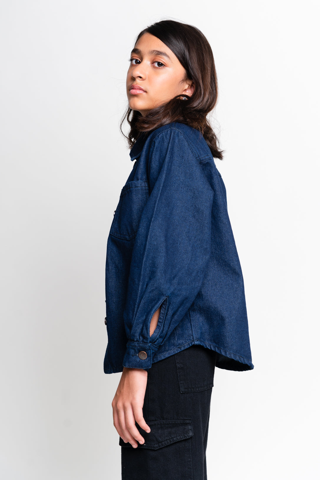 indigo shacket