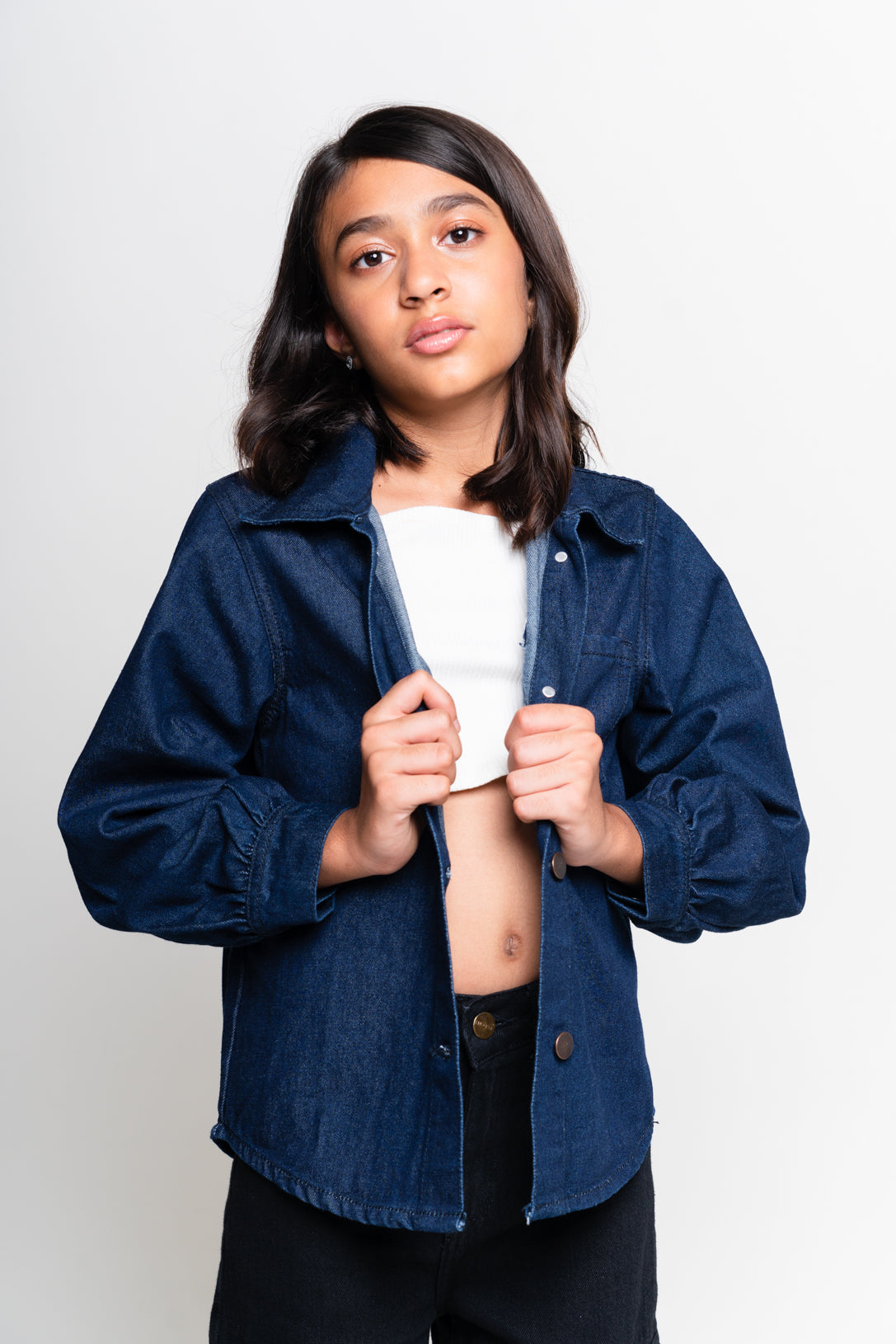 indigo shacket
