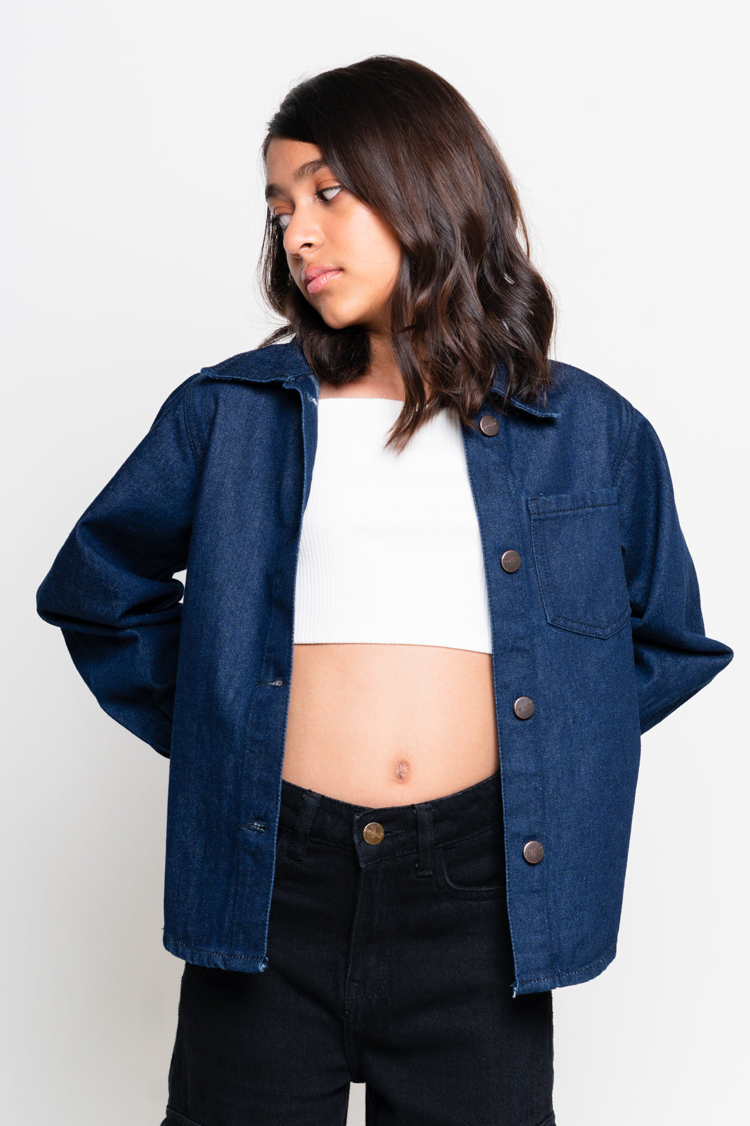 indigo shacket