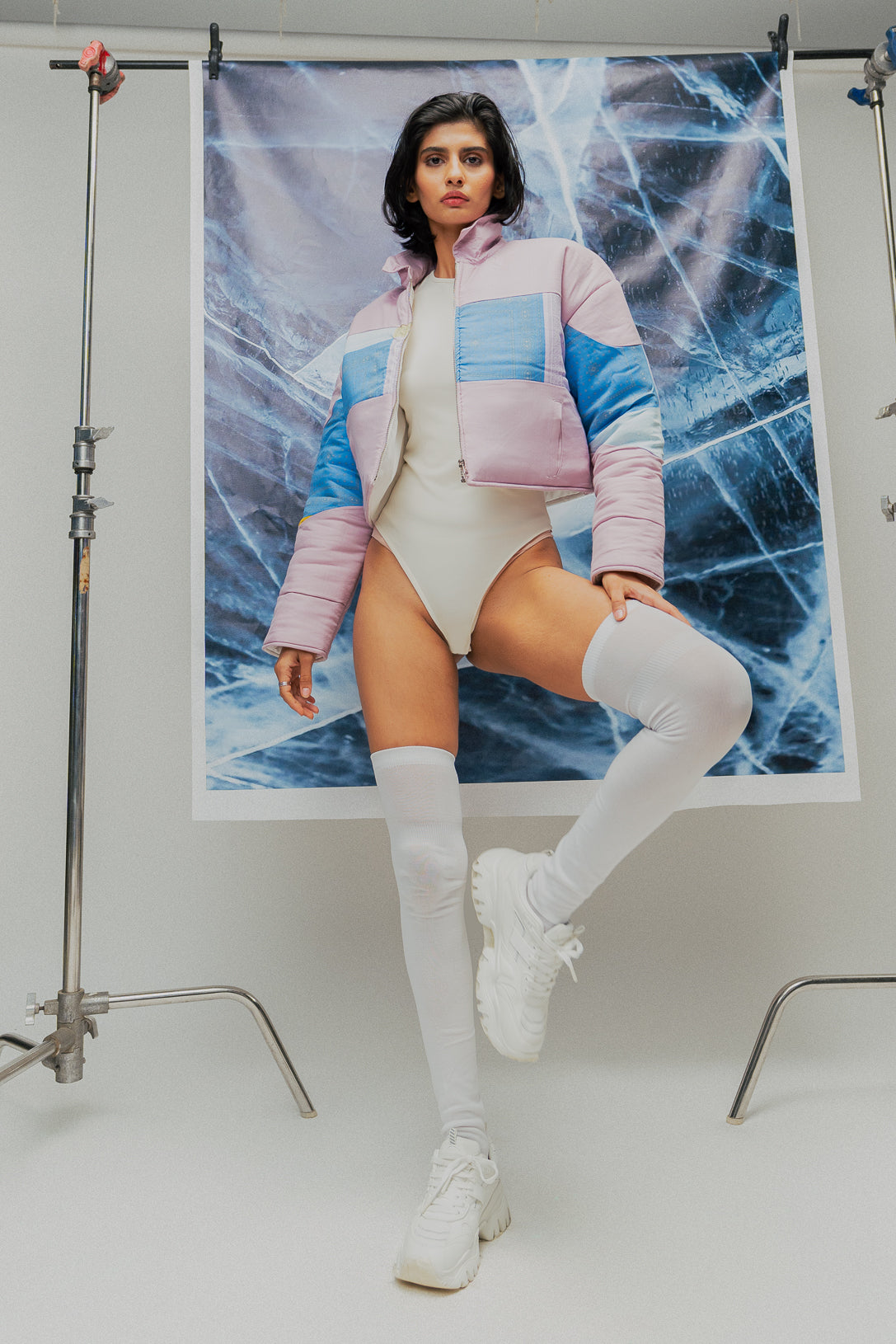 PINK PATCHED PUFFER JACKET