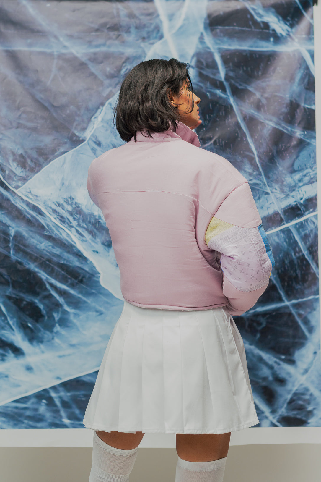 PINK PATCHED PUFFER JACKET
