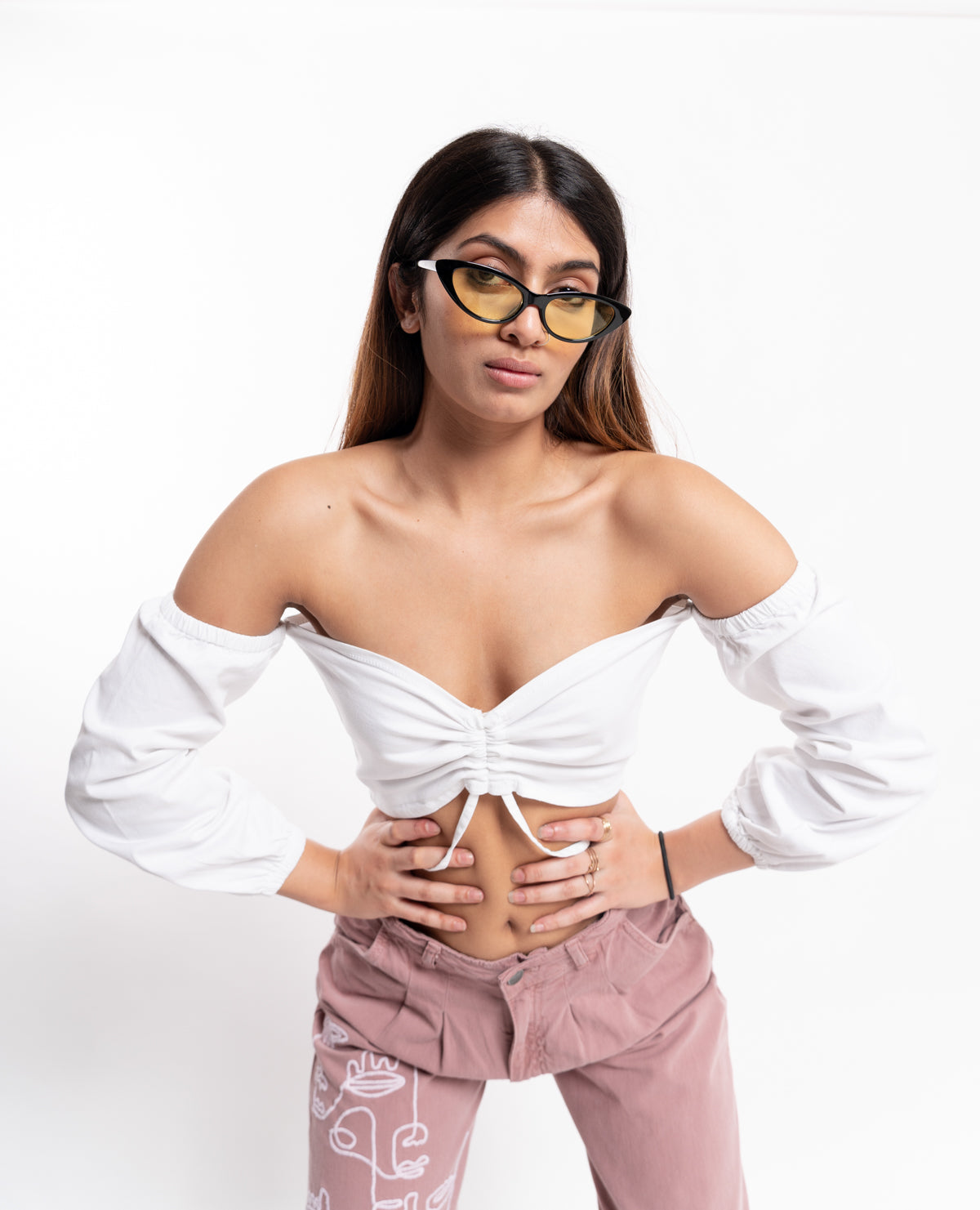 Off shoulder mini top