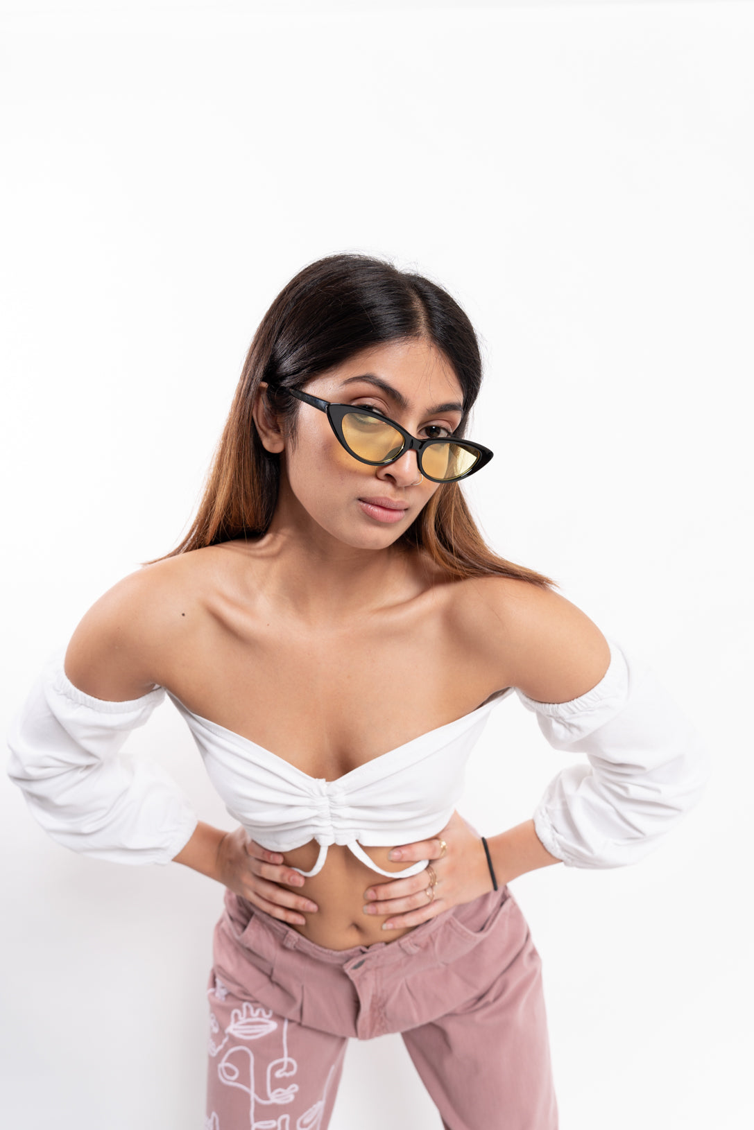 Off shoulder mini top