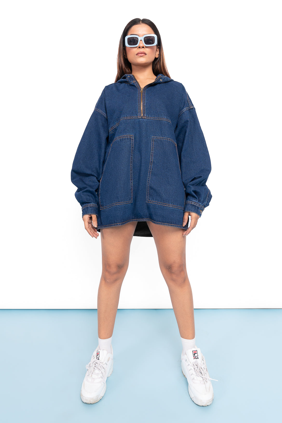 DENIM HOODED TURNIP JACKET