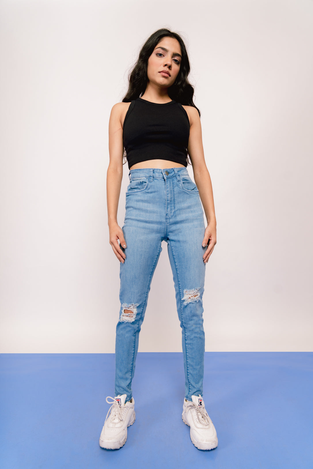 Skinny Ripped Light Blue Jeans