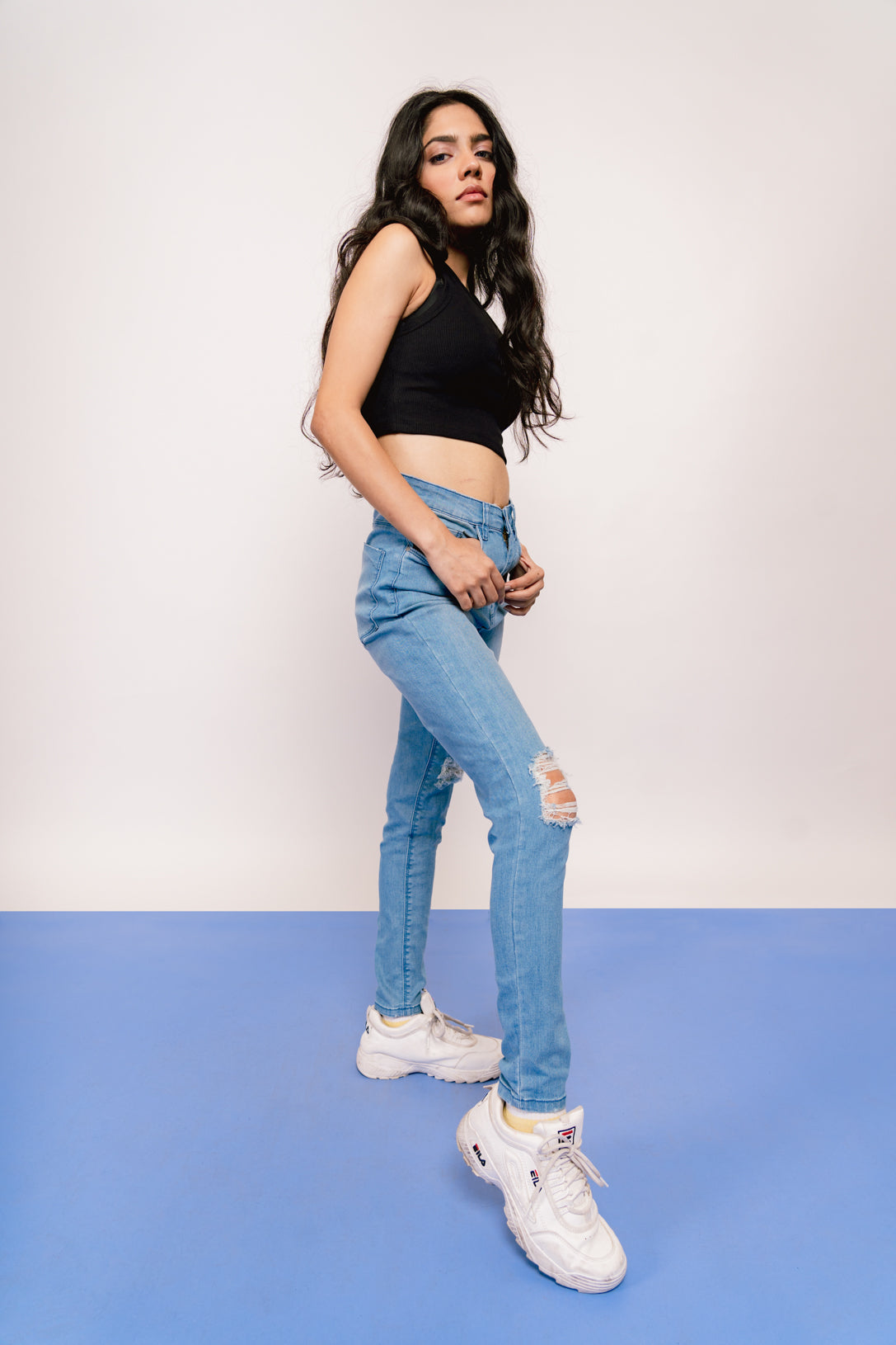 Skinny Ripped Light Blue Jeans