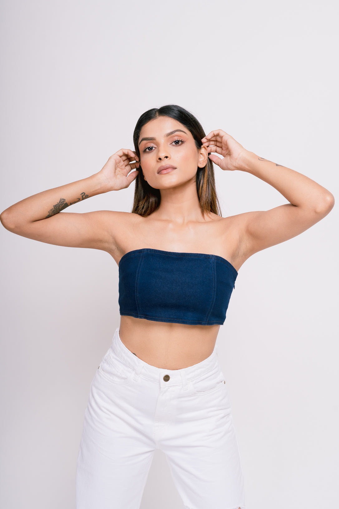 Indigo Bandeau Top